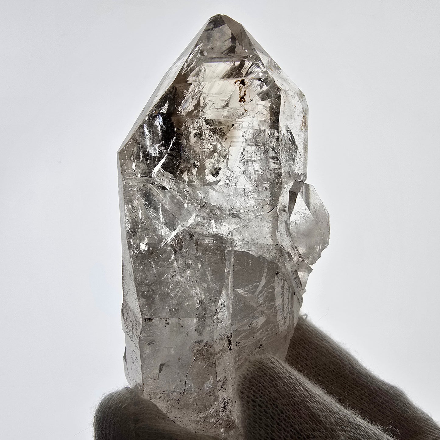 Enhydro Skeleton Smoky Quartz Scepter, UV Calcite Valentine Pocket Namibia 82*41*29mm