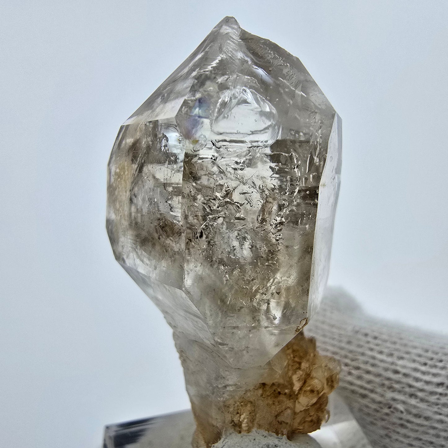 Enhydro Phantom Rauchquarz Zepter, 1x Blase Goboboseb, Namibia 47*20*19mm