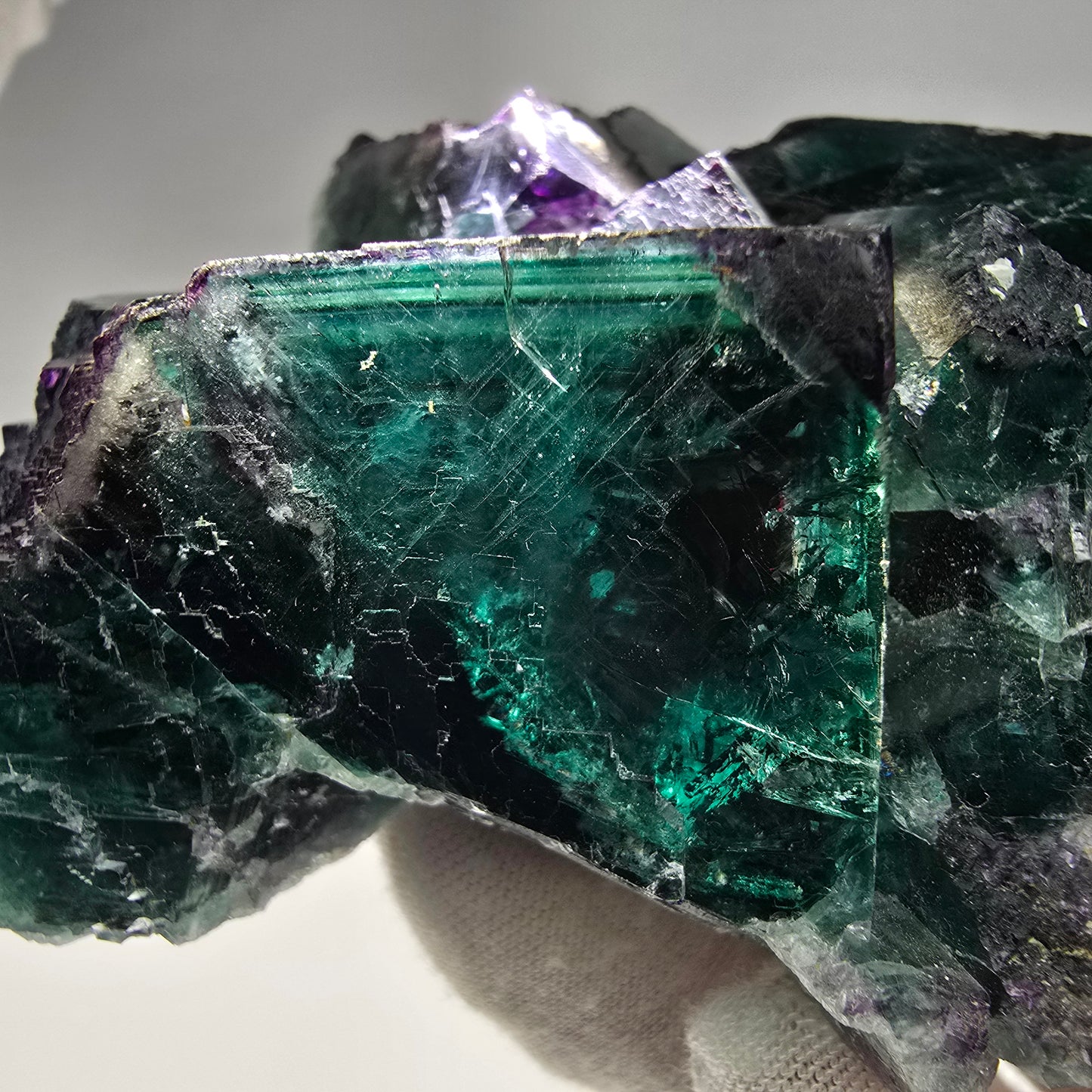 Große Phantom Fluorit Würfel Stufe grün lila Okorusu Namibia 93*89*37mm Sammlung