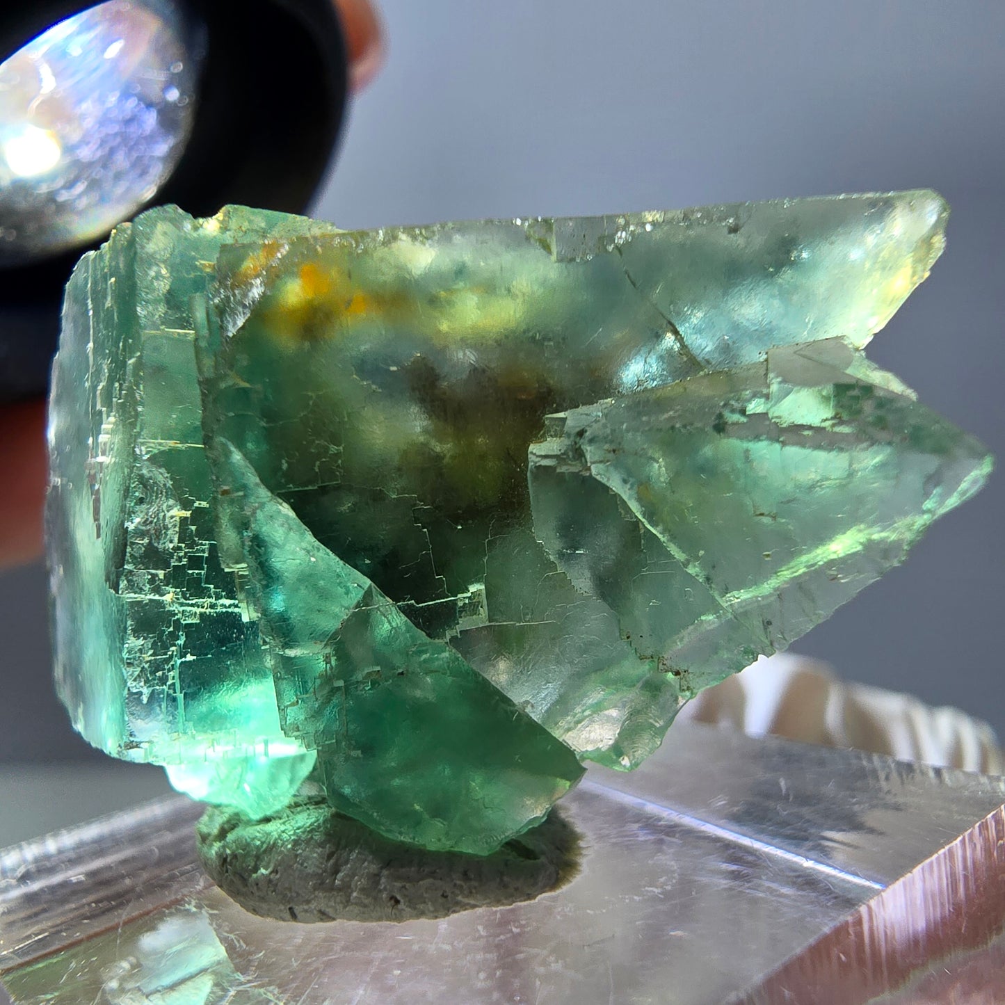 Spécimen de cube de fluorite fantôme, parquet vert Okorusu, Namibie 38 x 25 x 13 mm