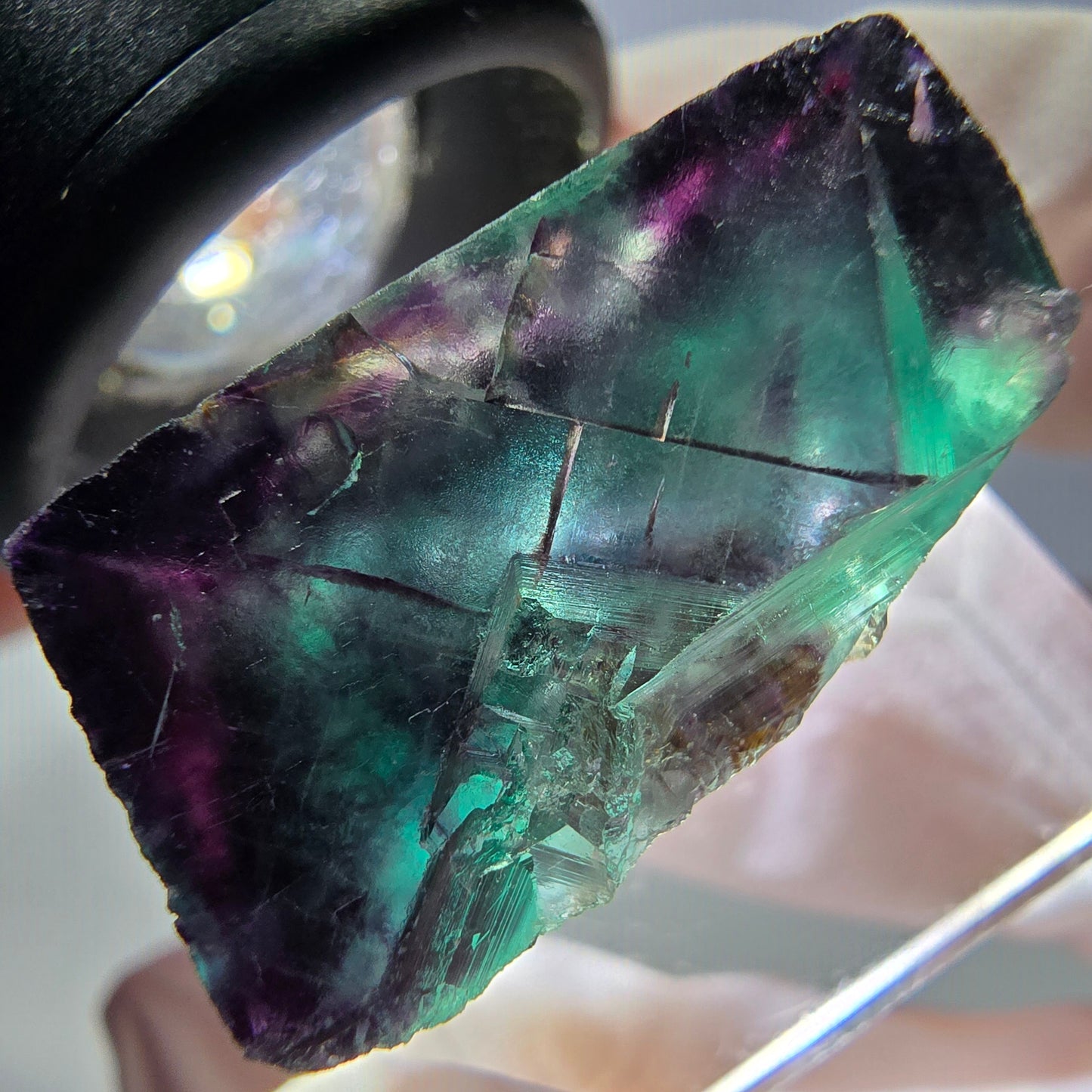 Phantom Fluorit Würfel parkettiert, grün lila Okorusu, Namibia 22*18*12mm