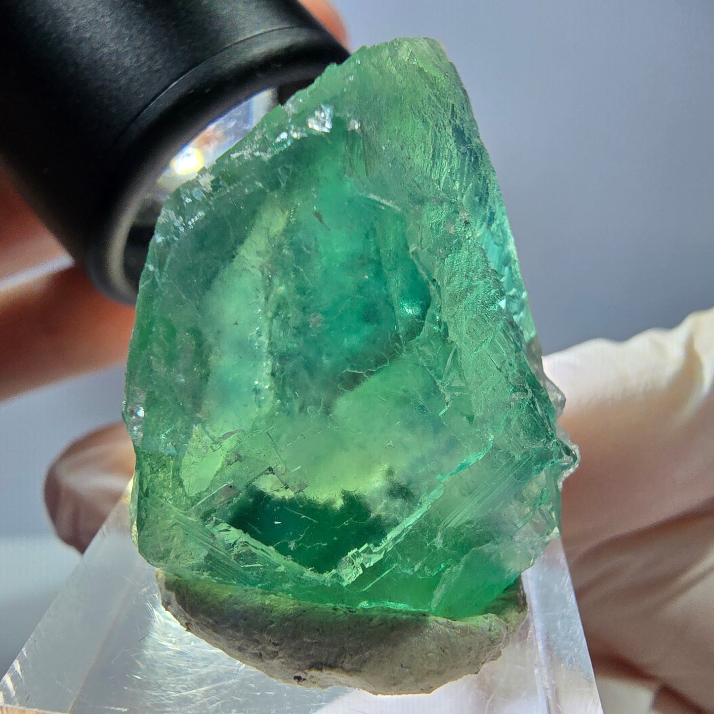 Rare spécimen de cube de fluorite fantôme, vert Okorusu, Namibie 35 x 27 x 20 mm