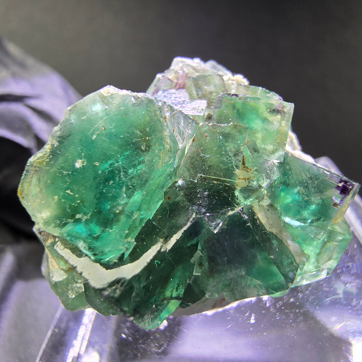 Sehr klare Phantom Fluorit XX Würfel Stufe grün 25*18*15mm aus Okorusu, Namibia