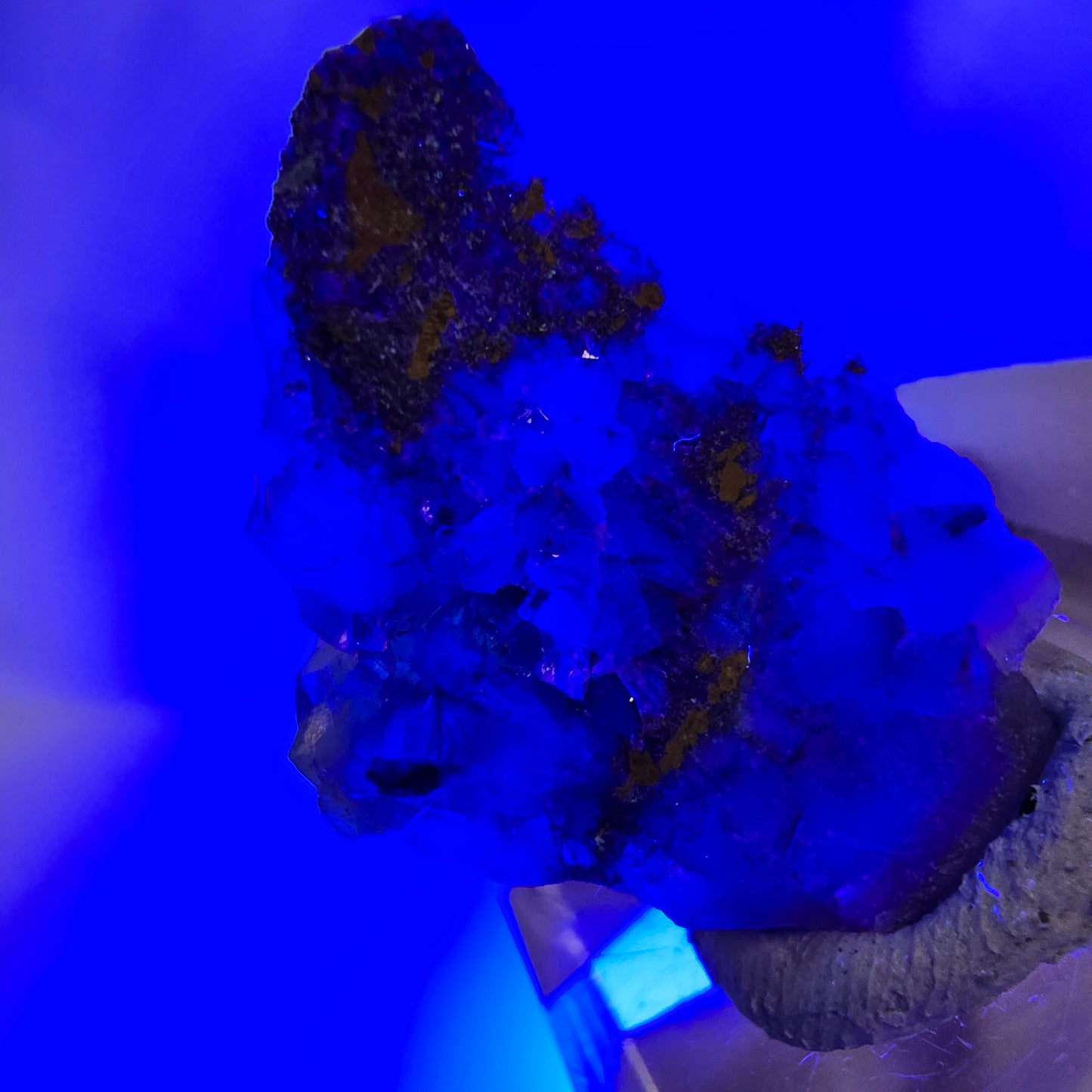 Phantom Fluorit Würfel Stufe, grün gelb lila Okorusu, Namibia 31*21*14mm
