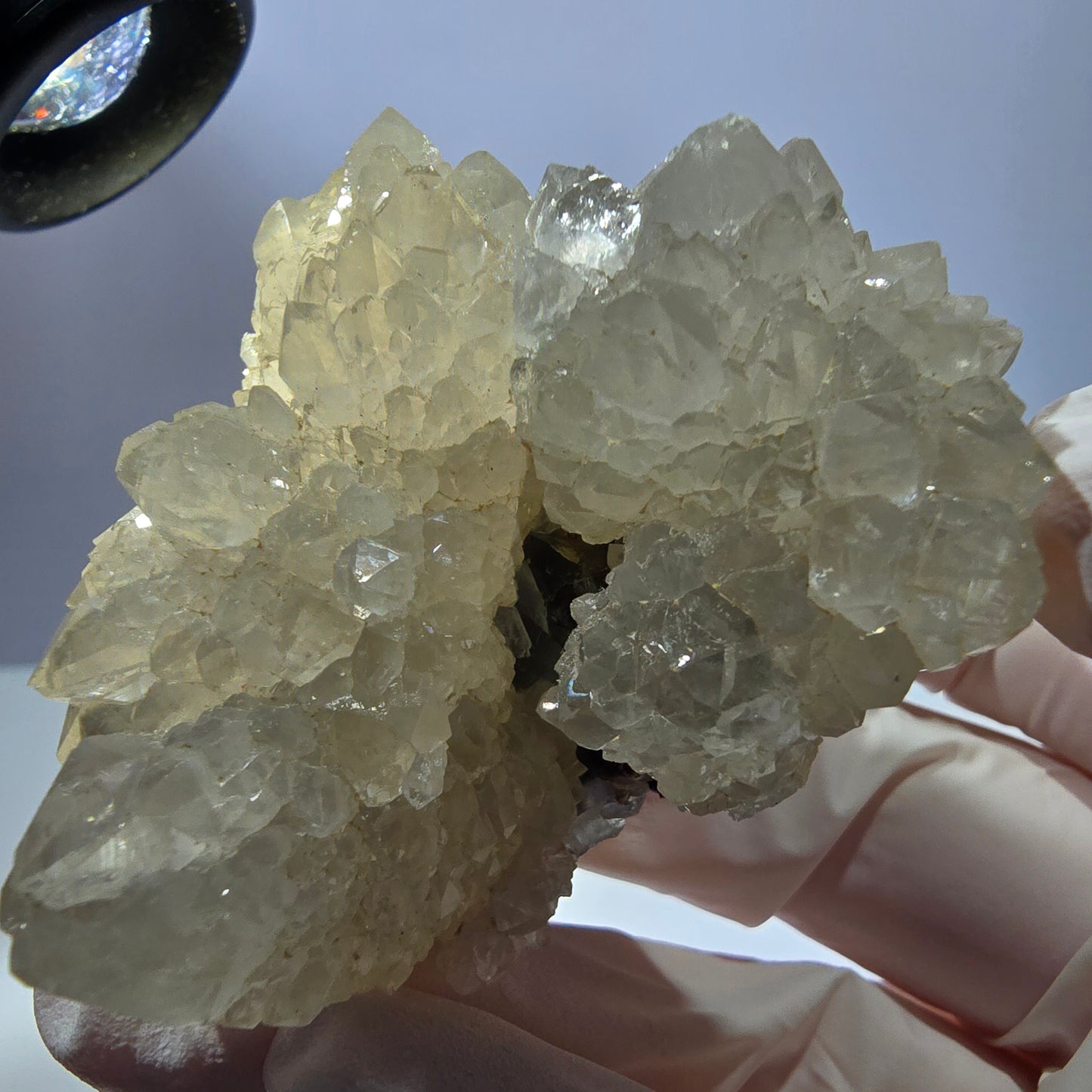 Rare cube de fluorite fantôme, spécimen de quartz vert violet Okorusu Namibie 53*49*38mm