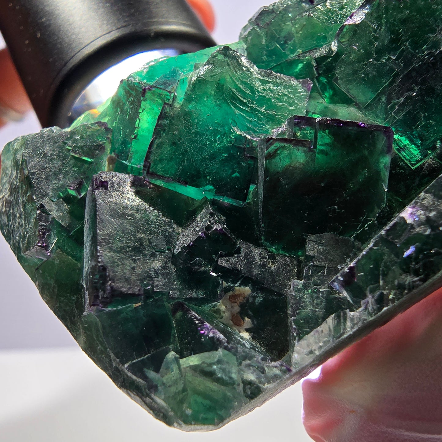 Cube de fluorite fantôme vert étagé, Okorusu, Namibie, 80 x 36 x 20 mm