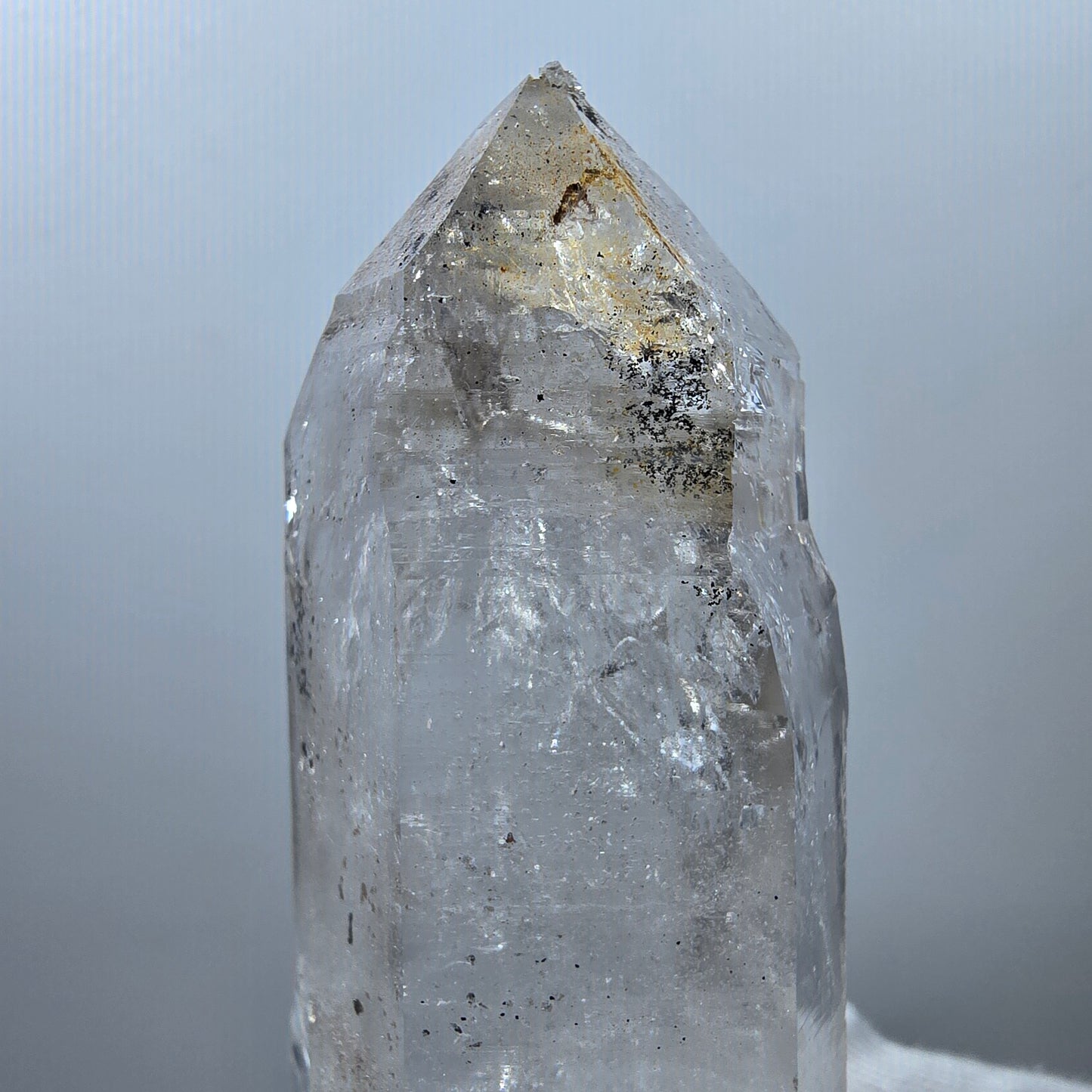 Quartz fumé lémurien Enhydro DT Sceptre Grande bulle Valentine Pocket Gob Namibie 89*37*25mm