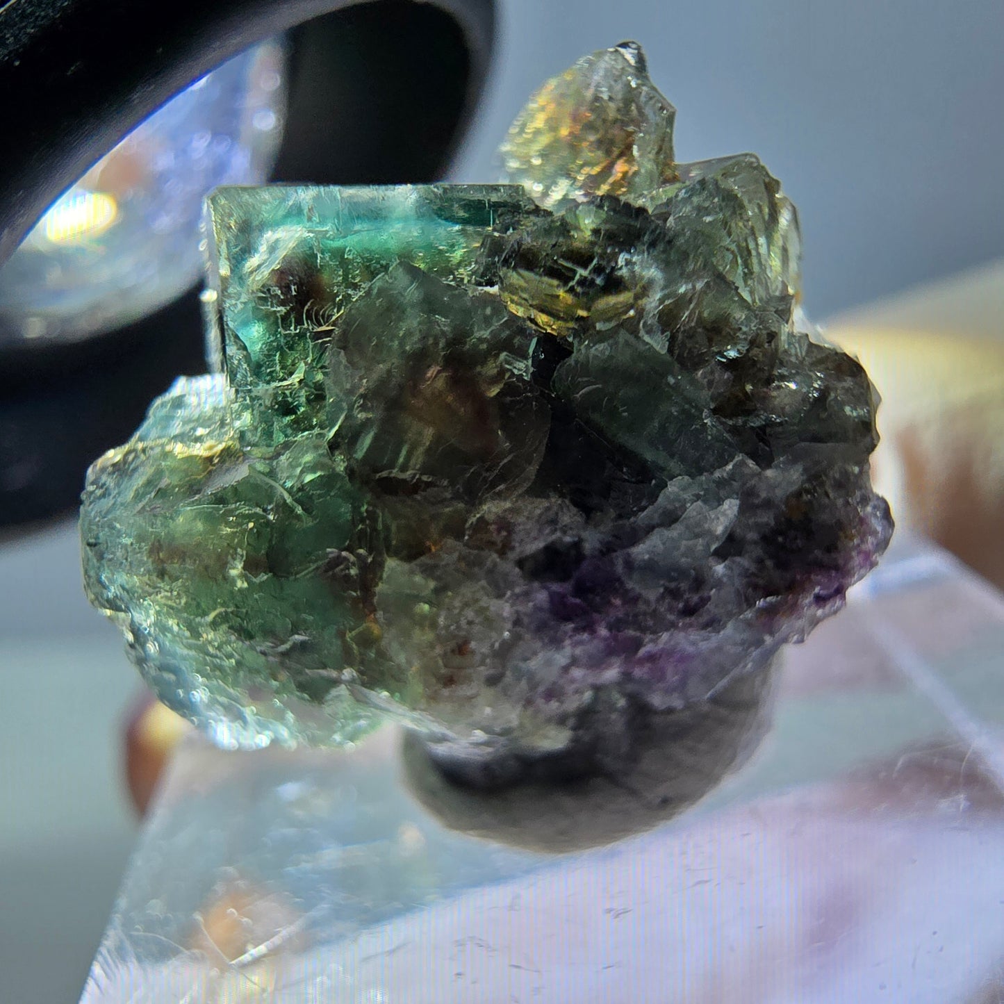 Phantom Fluorit Würfel Stufe, grün parkettiert Okorusu, Namibia 21*16*13mm