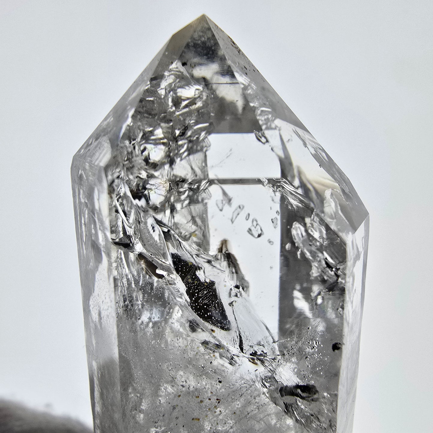 Sceptre en quartz fumé lémurien Enhydro, 1 pochette Saint-Valentin à bulles, Namibie 49 x 23 x 25 mm