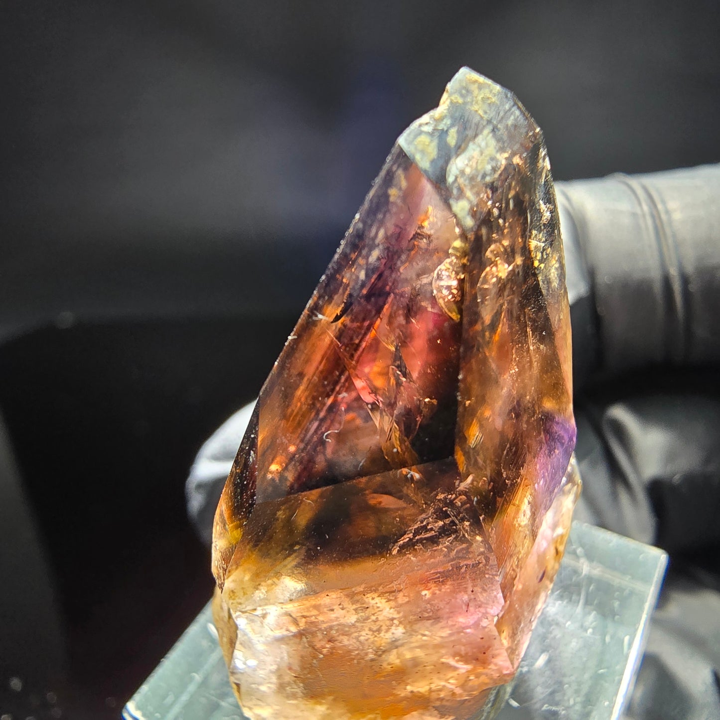 Seltene klare Phantom Amethyst Zepter Spitze Goboboseb Namibia 39*25*19mm