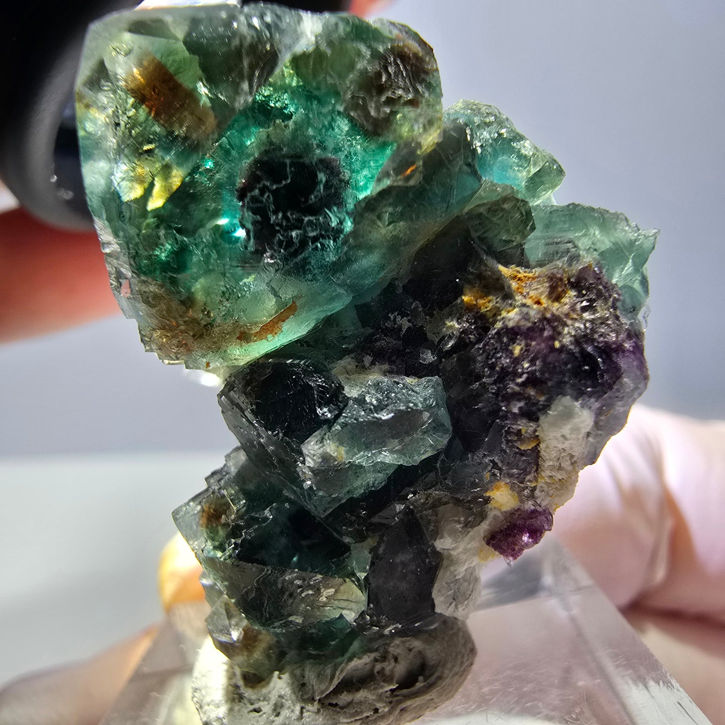 Spécimen de cube de fluorite fantôme, parquet vert Okorusu, Namibie 32 x 26 x 24 mm