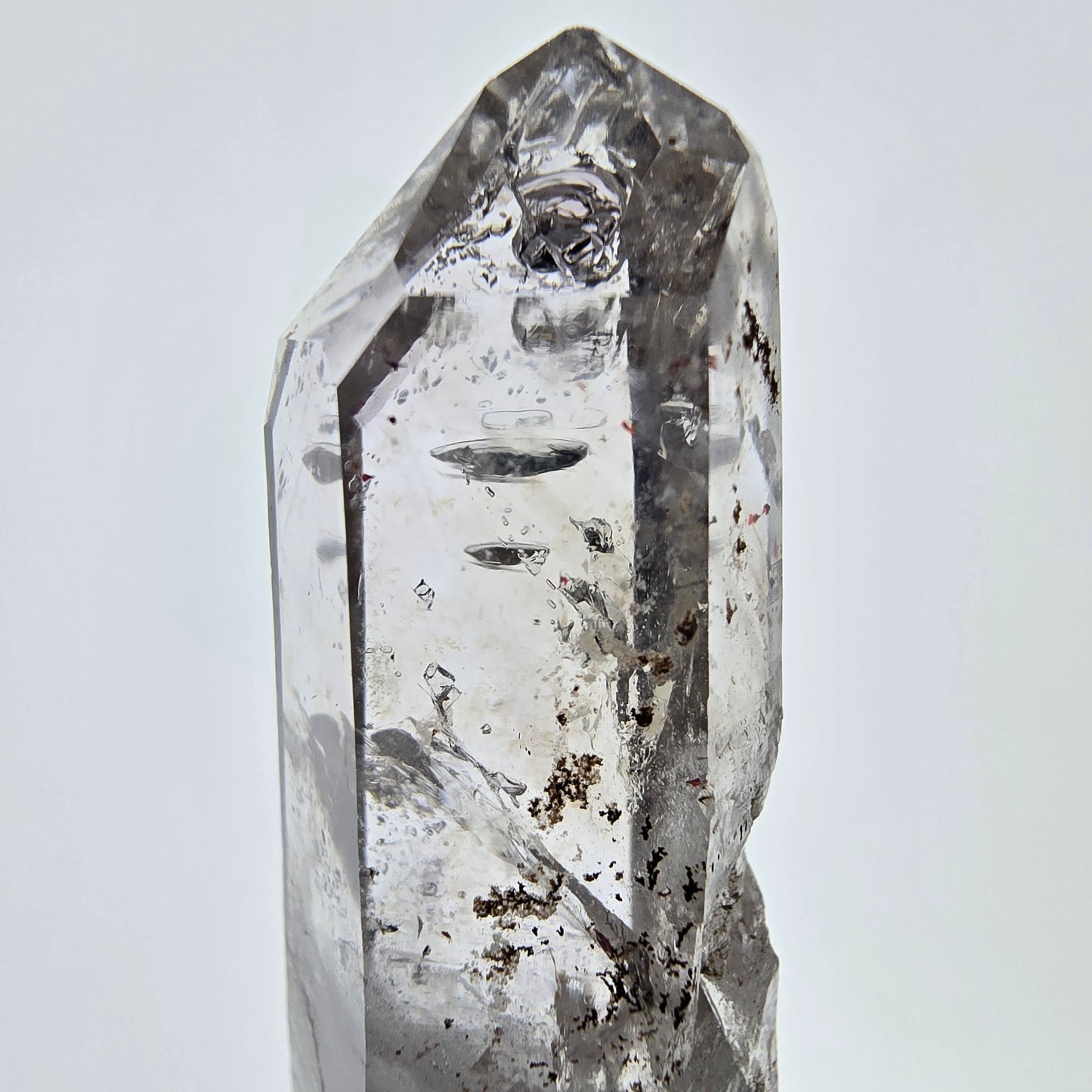 Sceptre DT en quartz fumé squelette Enhydro, grande poche à bulles Saint-Valentin, Namibie 53 x 18 x 17 mm