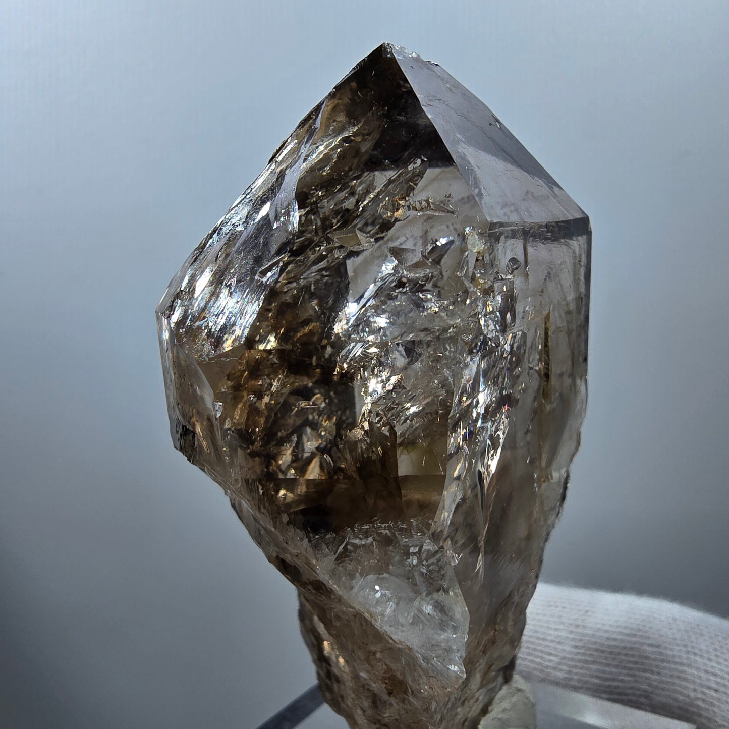 Enhydro Skeleton Smoky Quartz DT Scepter, 1x Bubble Valentine Pocket Gobobs. Namibia 79*49*30mm
