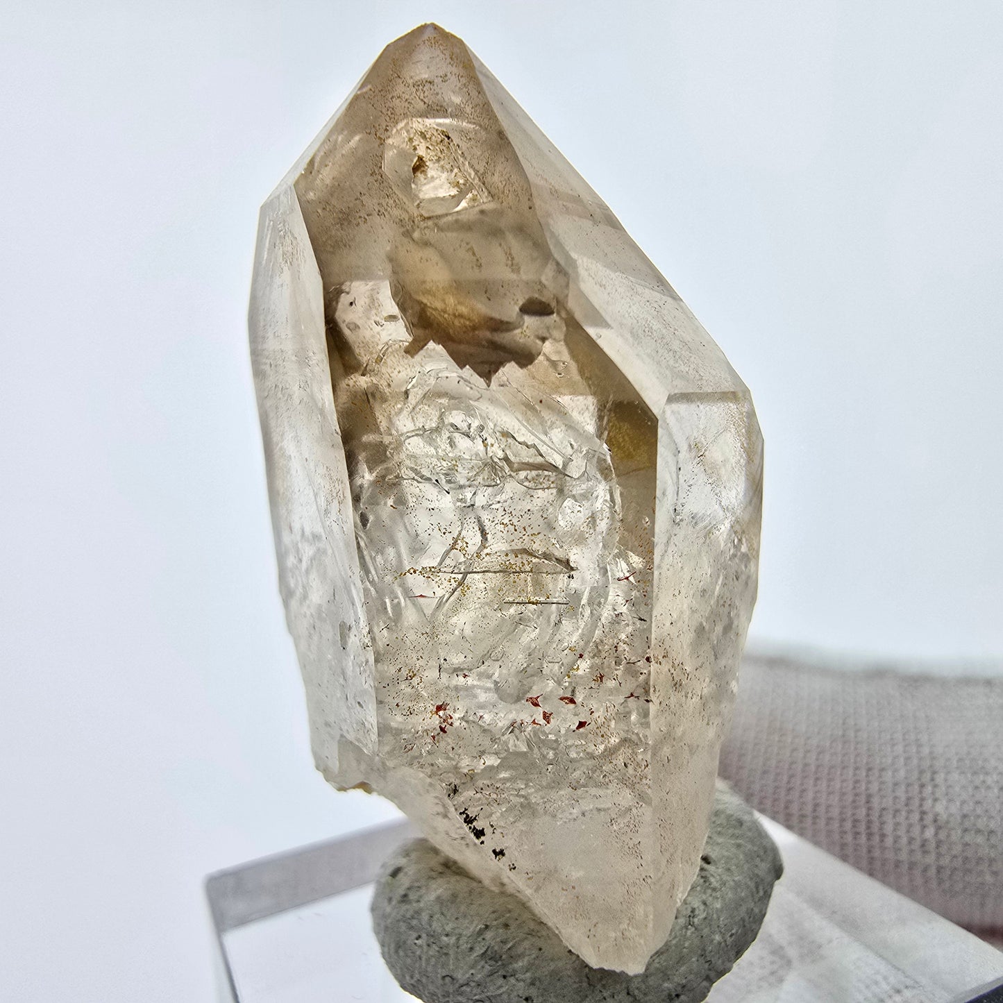 Enhydro Phantom Smoky Quartz Point 4x Bubble Goboboseb Namibie 41*25*19mm Collection