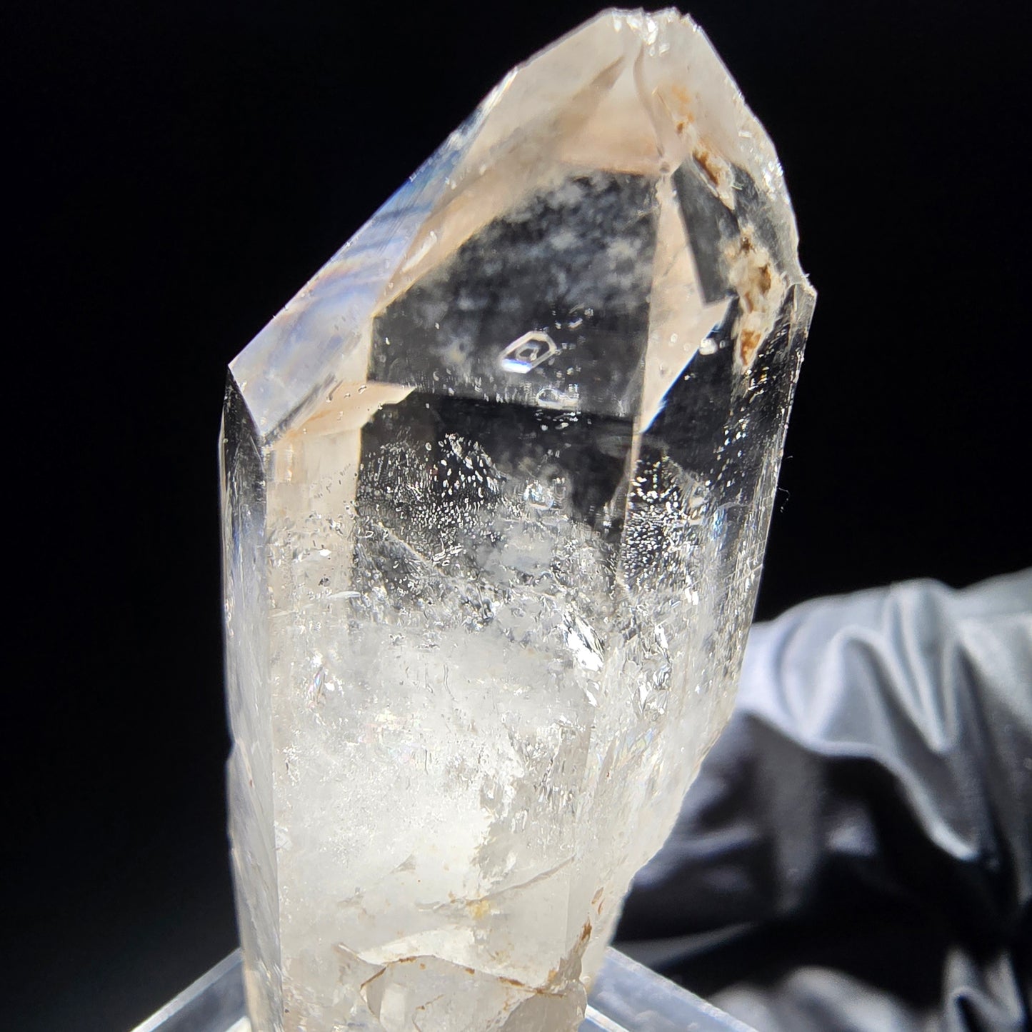 Klare Phantom Rauchquarz Zepter Spitze Goboboseb, Namibia 47*19*16mm Sammlung