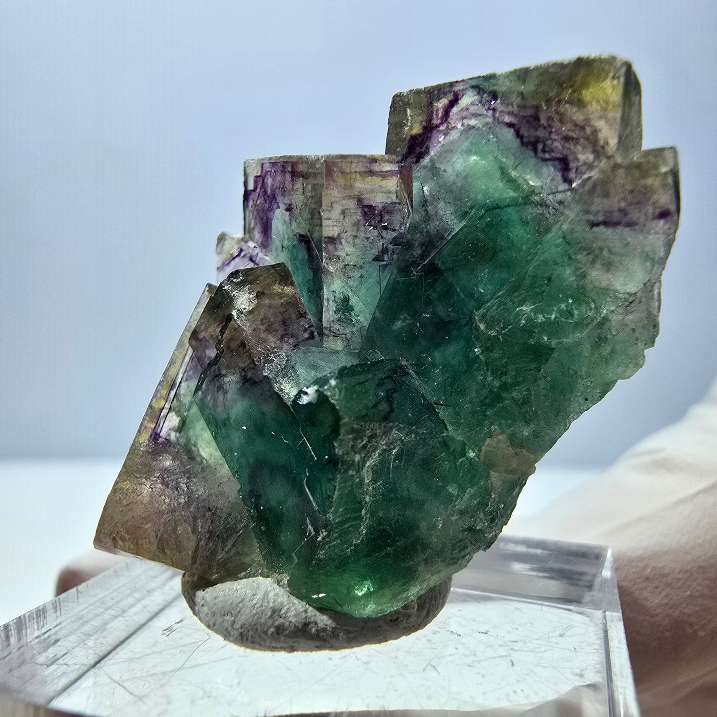 Phantom Fluorit Würfel Stufe, grün lila Okorusu, Namibia 37*25*17mm