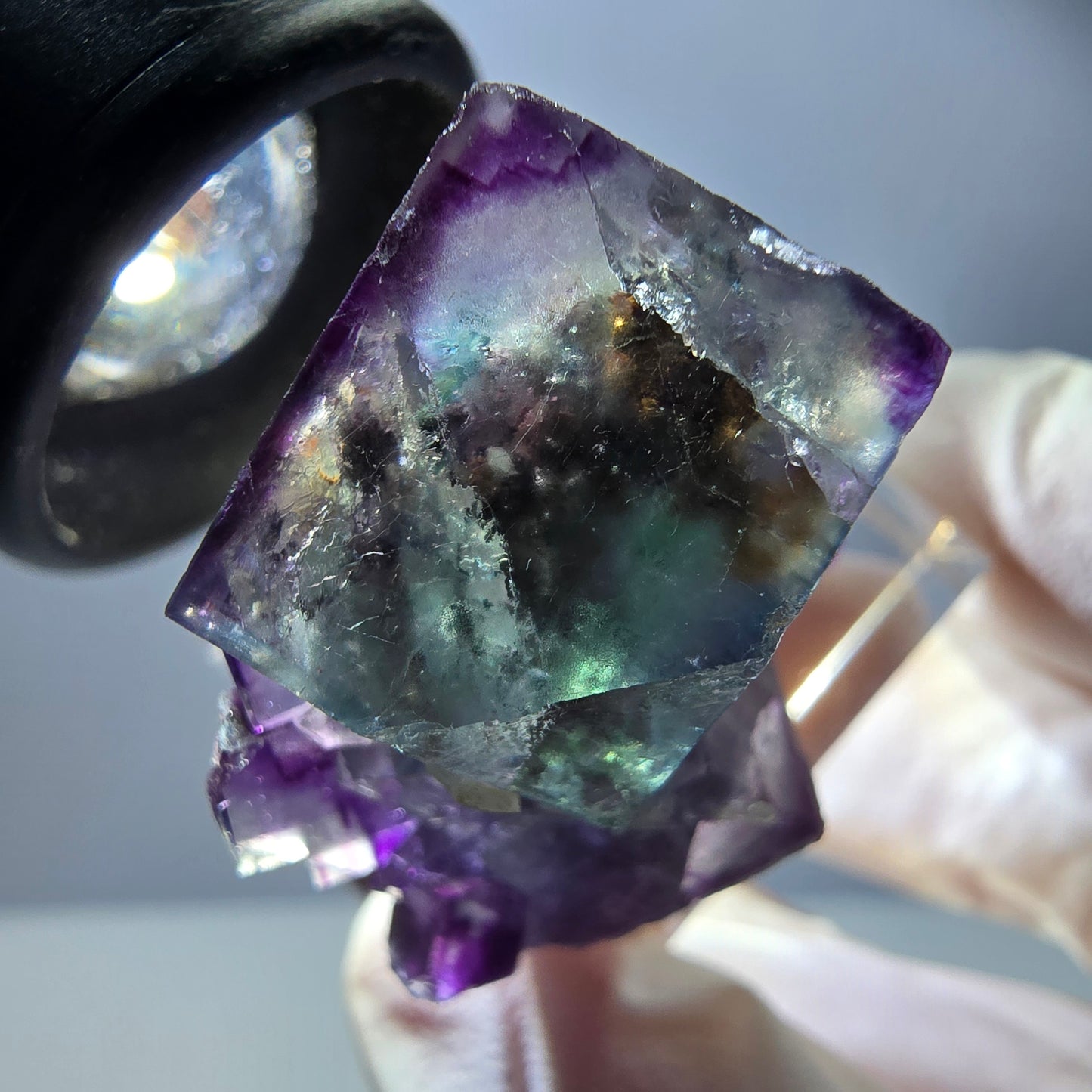 Rare Fluorite Cube Specimen, green purple Okorusu, Namibia 35*27*20mm