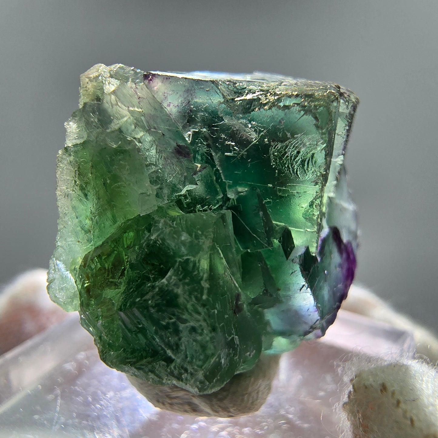 Seltene Phantom Fluorit Würfel Stufe grün Erongo, Namibia 25*22*15mm Sammlung
