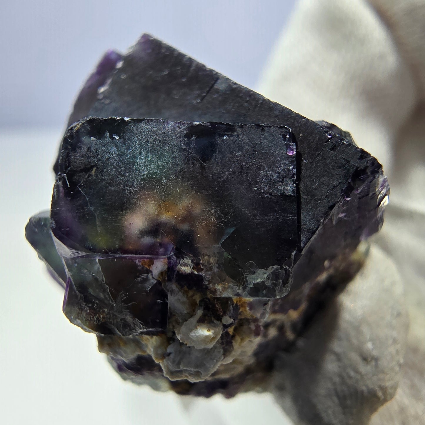 Klare Phantom Fluorit Würfel Stufe zonal grün lila Okorusu, Namibia 29*22*23mm