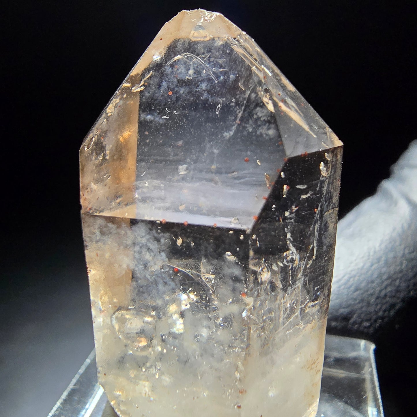Klare Phantom Rauchquarz Spitze Goboboseb, Namibia 35*19*12mm Mineraliensammlung