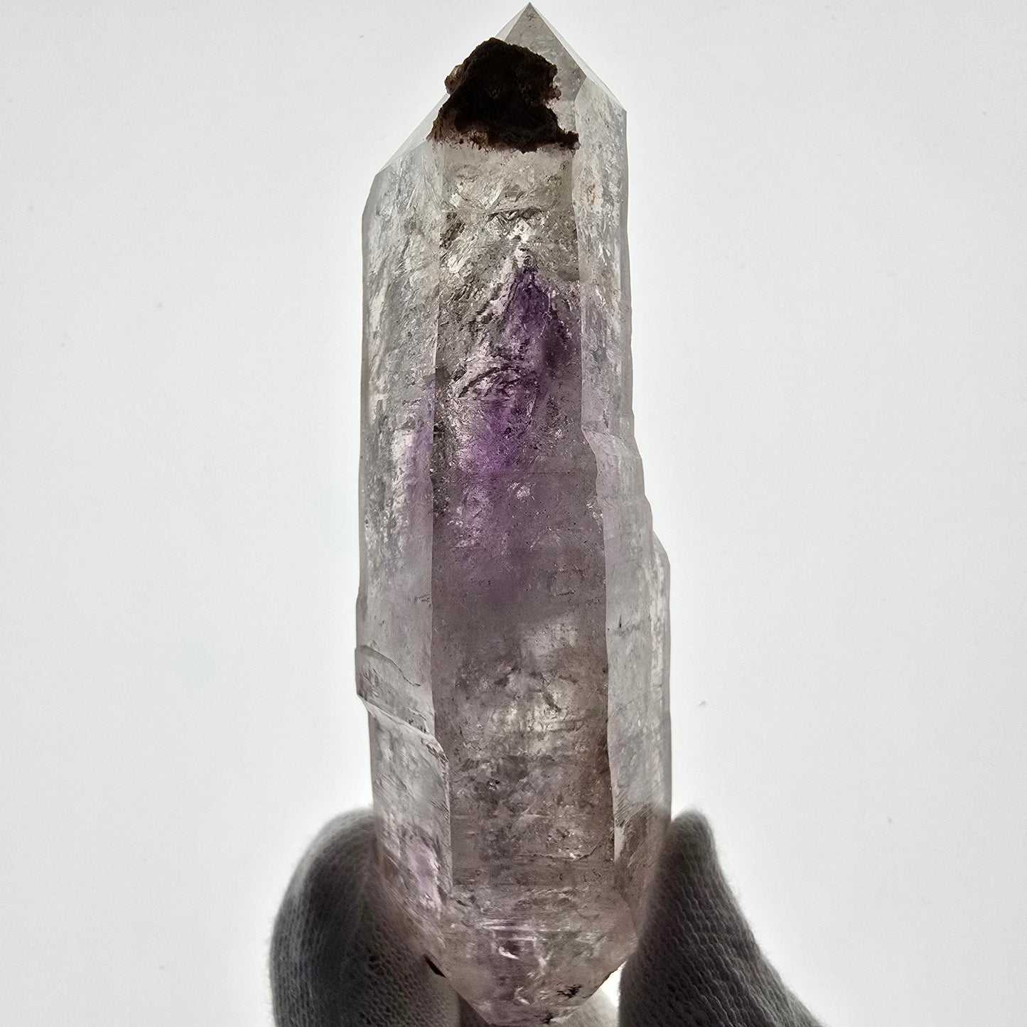 Sceptre d'améthyste squelette Enhydro DT UV Calcite 2x Bubble Valentine Pocket Namibie 106*35*26mm