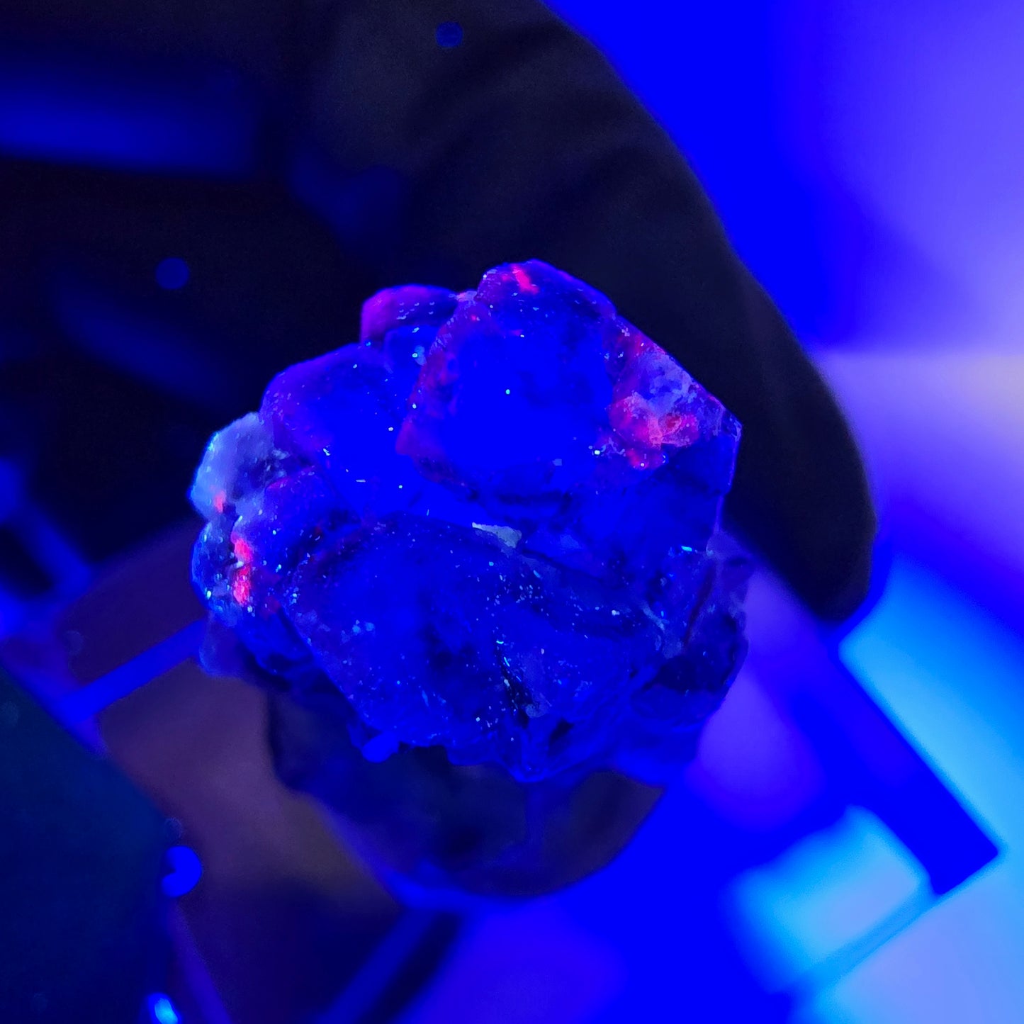 Cube de fluorite fantôme, spécimen de tourmaline scholle muscovite, Erongo, Namibie, 23 x 14 x 13 mm