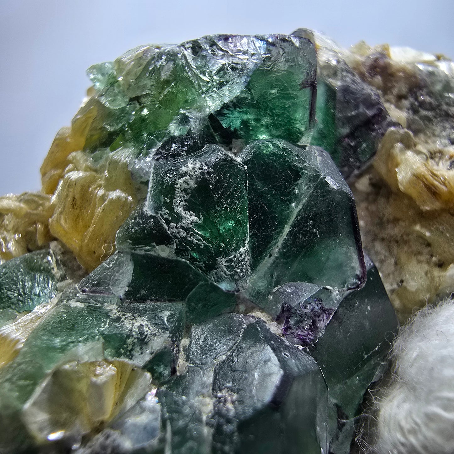 Fluorite fantôme Schörl, tourmaline, calcite, muscovite, stade Erongo, Namibie, 62 x 40 x 38 mm