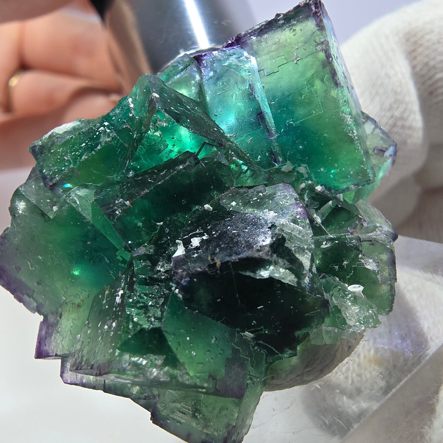 Spécimen de cube de fluorite fantôme parqueté zonal Okorusu, Namibie 42*34*21mm