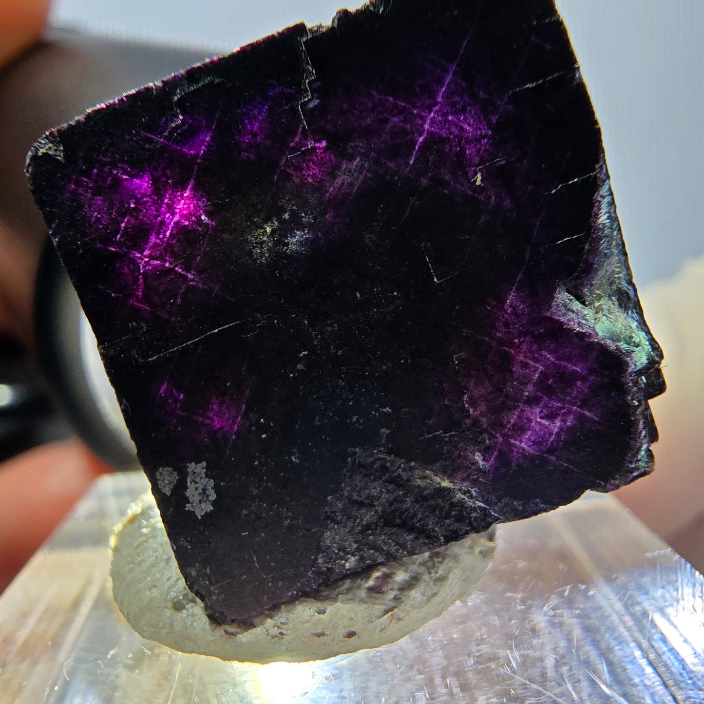 Phantom Fluorit Würfel Stufe grün lila zonal 11:11 Angel Pocket, Namibia 19*19*18mm