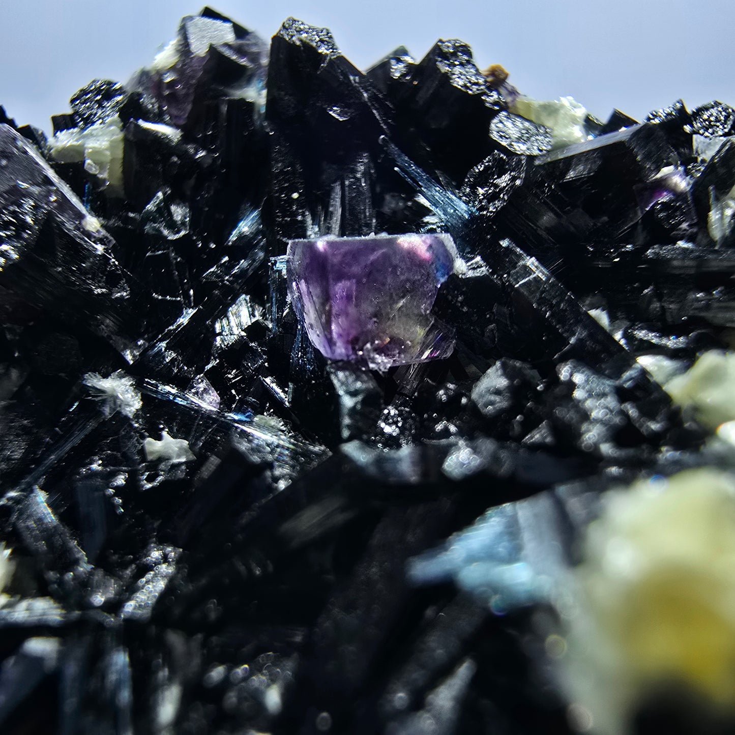 Colorful Phantom Fluorite Cubes Schorl Tourmaline Muscovite Erongo, Namibia 60*52*41mm