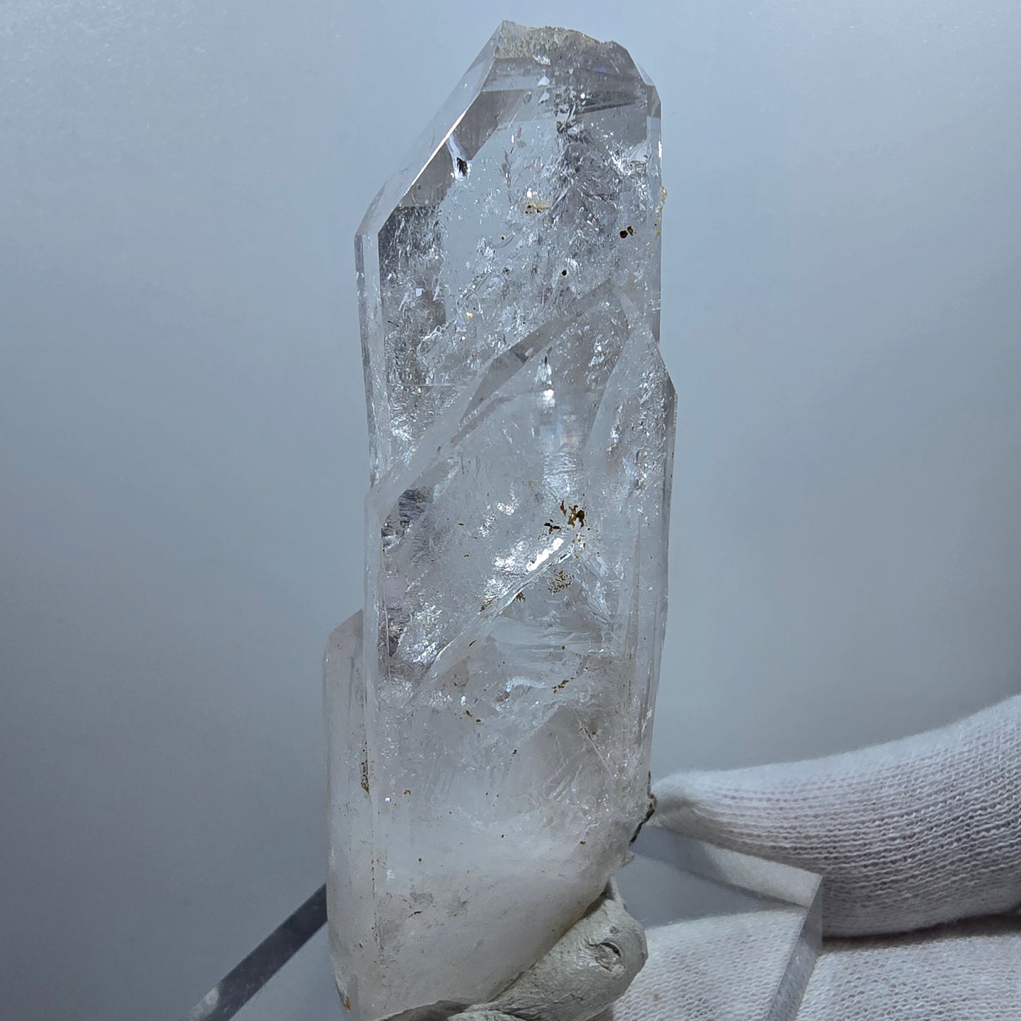 Sceptre en quartz fumé lémurien Enhydro, 3x Bubble Valentine Pocket Goboboseb Namibie 84*33*26mm