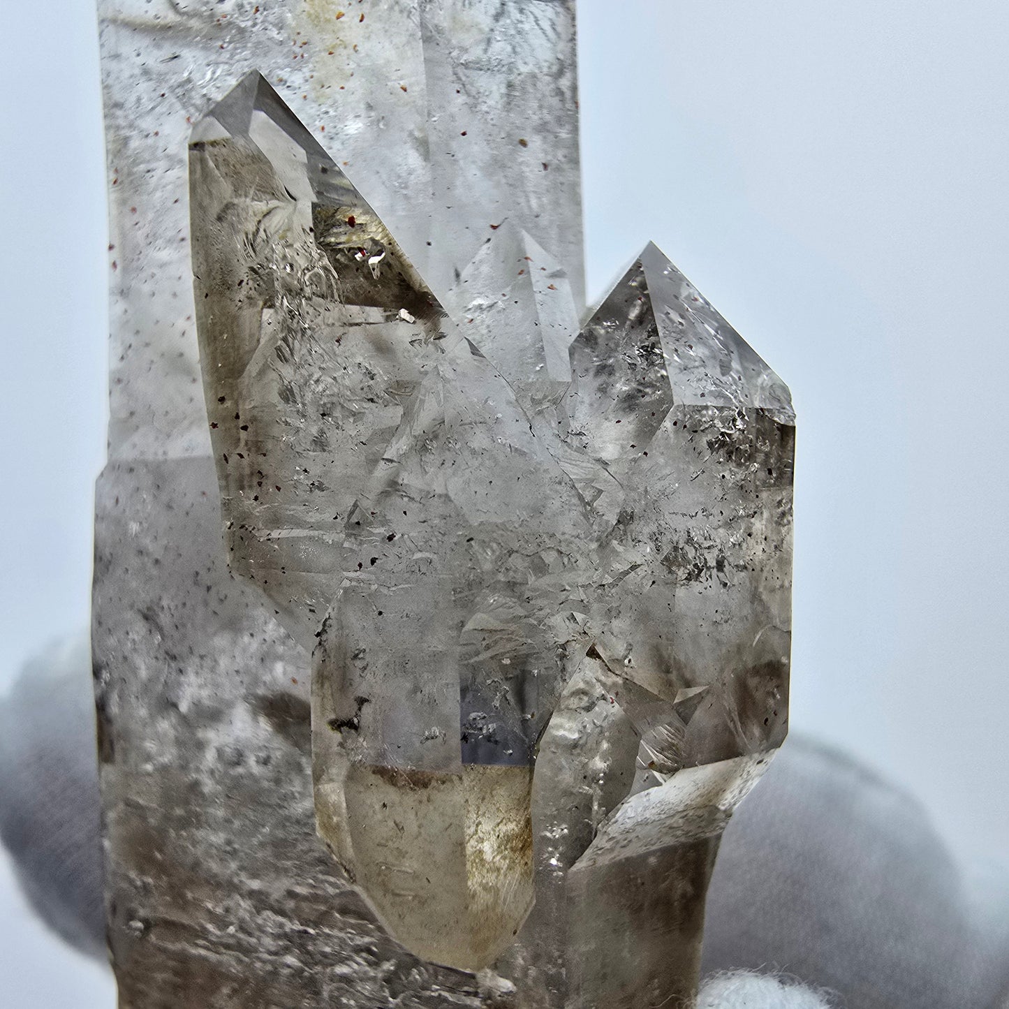 Enhydro Phantom Rauchquarz DT Skelett , 2x Blase Goboboseb, Namibia 73*33*24mm