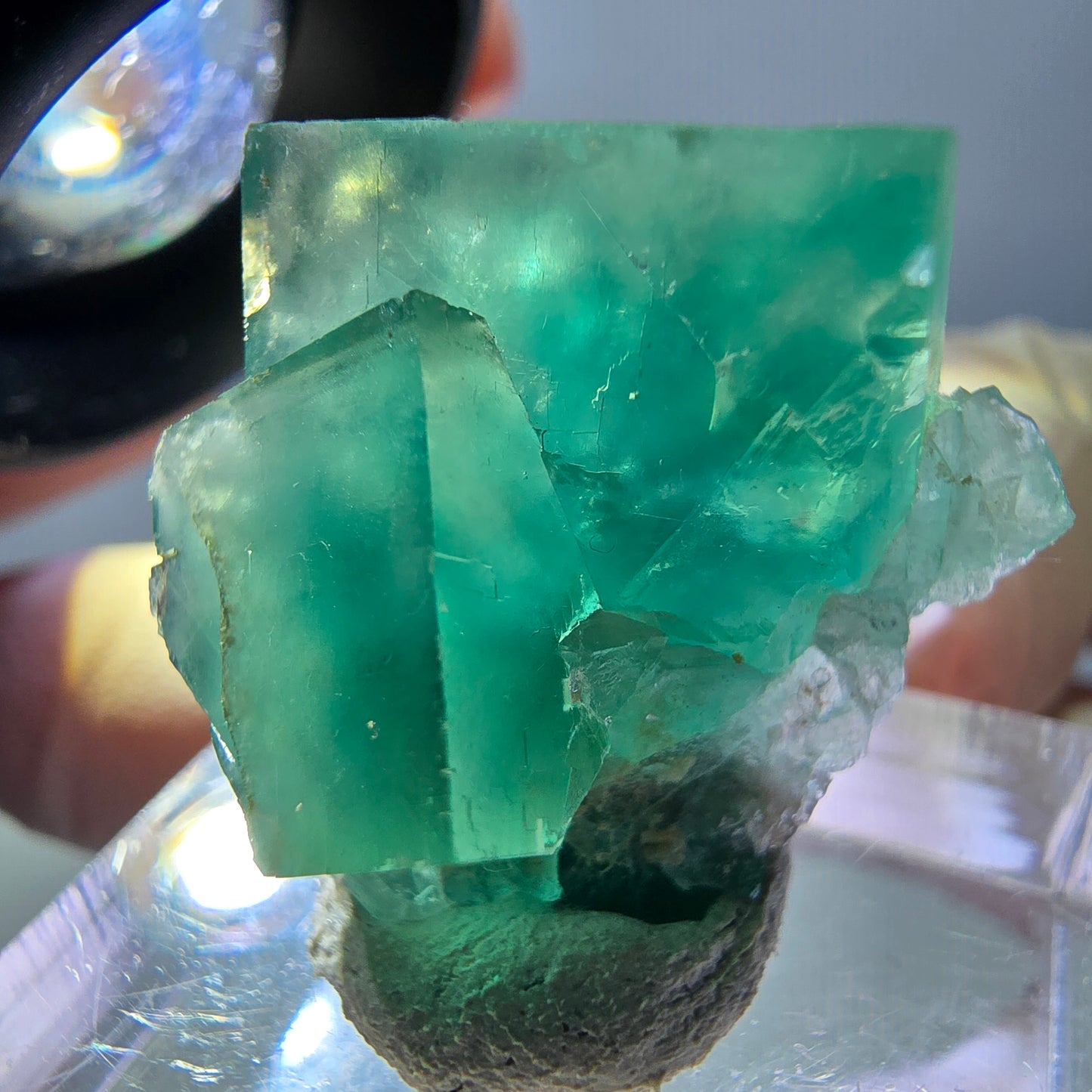 Phantom Fluorit Würfel Stufe, grün parkettiert Okorusu, Namibia 23*22*13mm