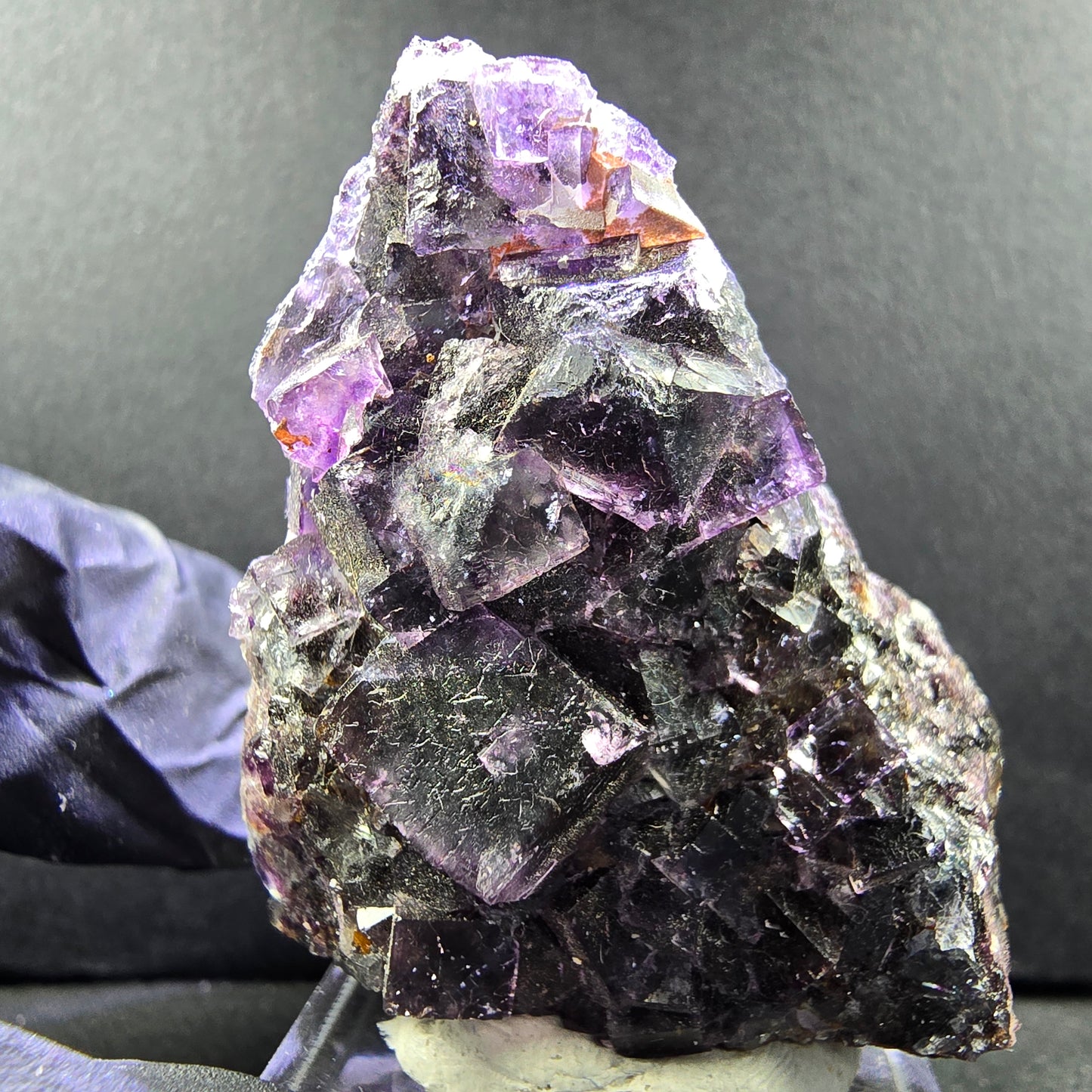 Seltene Phantom Fluorit XX Stufe lila grün mit Eisen 40*36*23mm Okorusu, Namibia