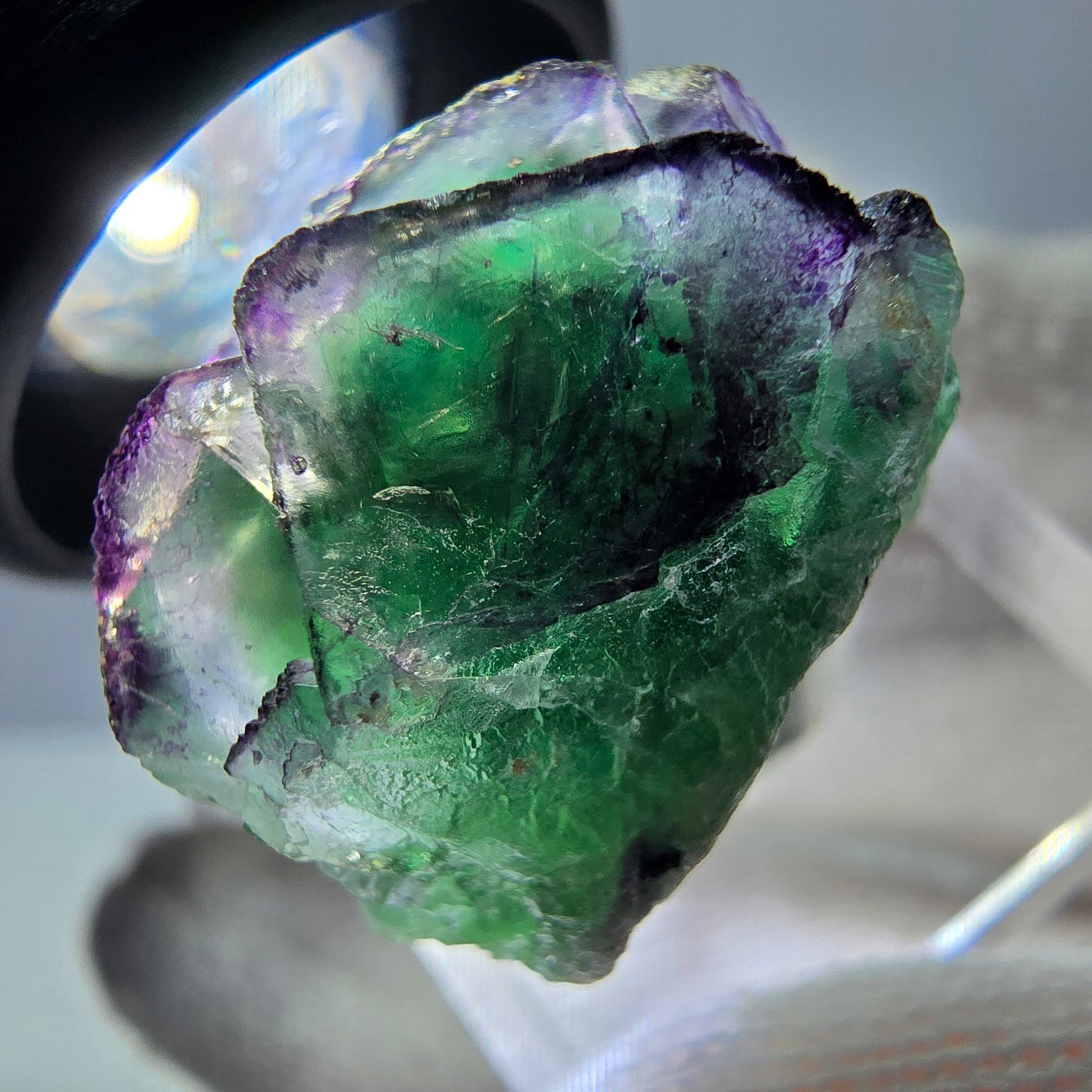 Cube de fluorite fantôme zonal, spécimen de tourmaline Schorl, Erongo, Namibie, 26 x 22 x 18 mm