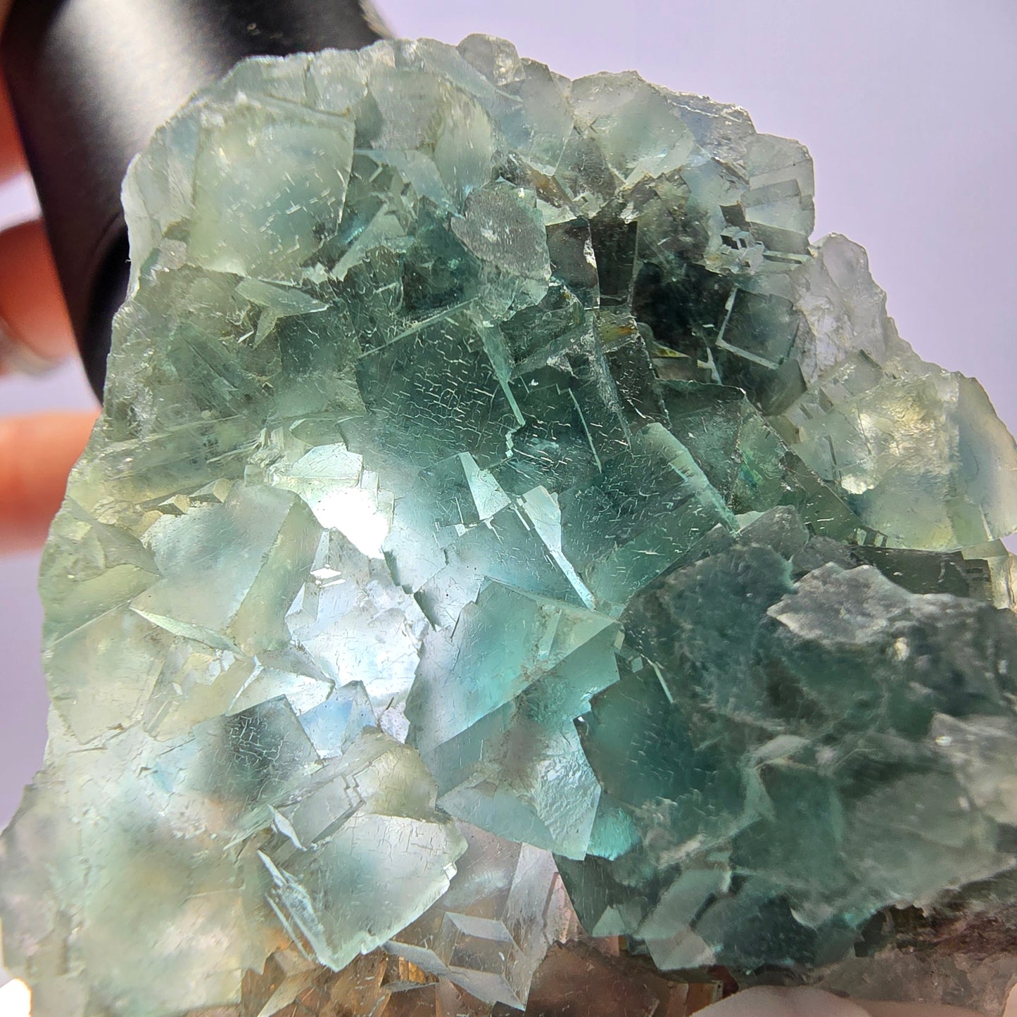 Cube de fluorite fantôme vert étagé Okorusu, Namibie 61 x 42 x 20 mm