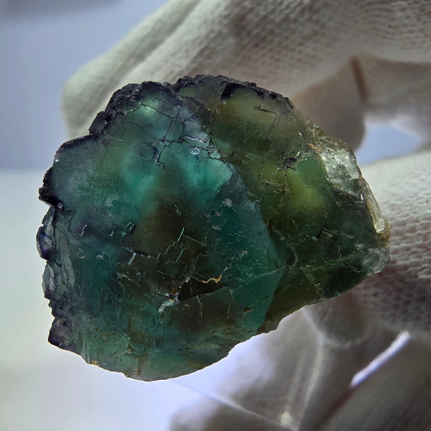 Phantom Fluorit Würfel Stufe parkettiert zonal Okorusu, Namibia 30*24*22mm