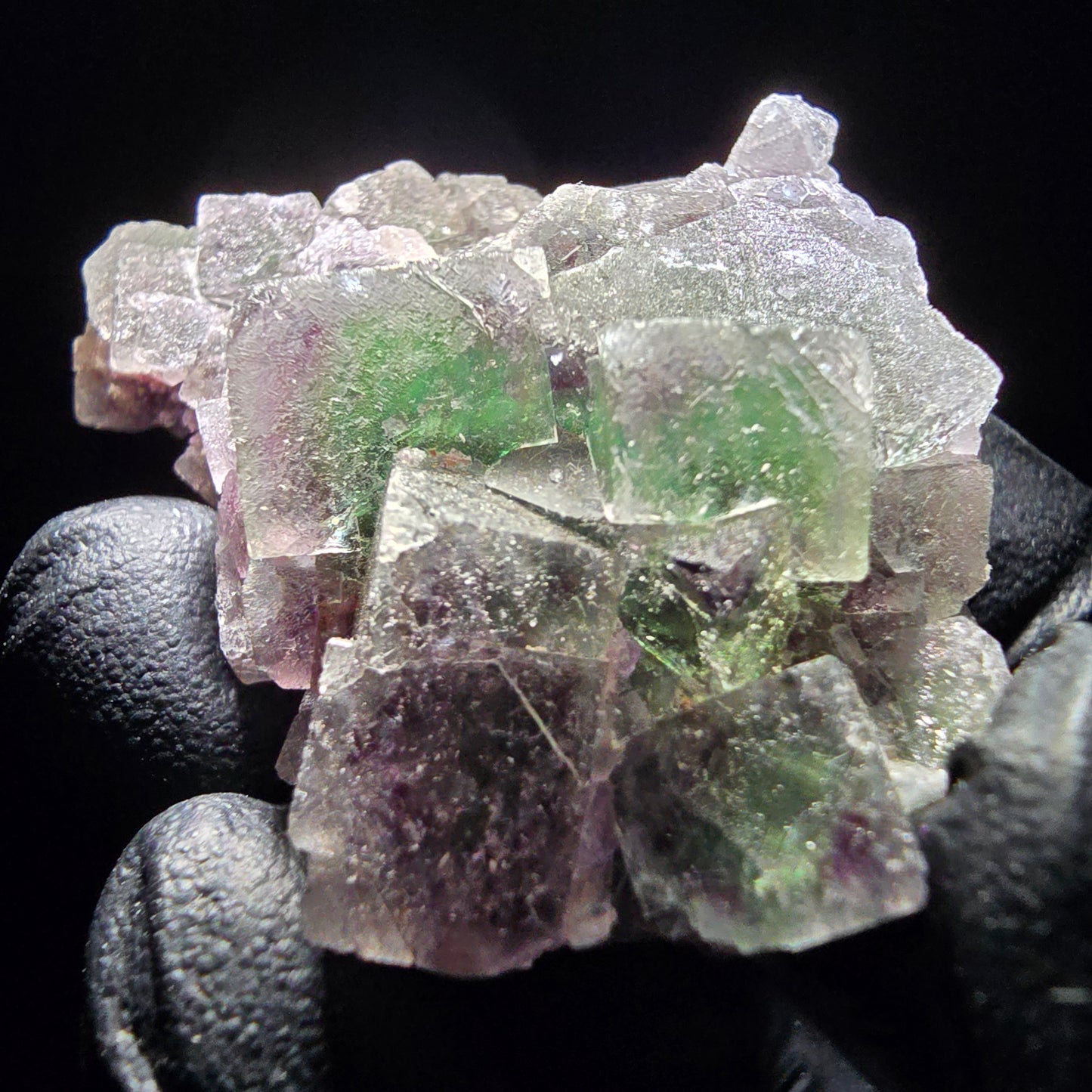 Phantom Fluorit Würfel Stufe lila grün weiß Erongo, Namibia 55*35*21mm Sammlung