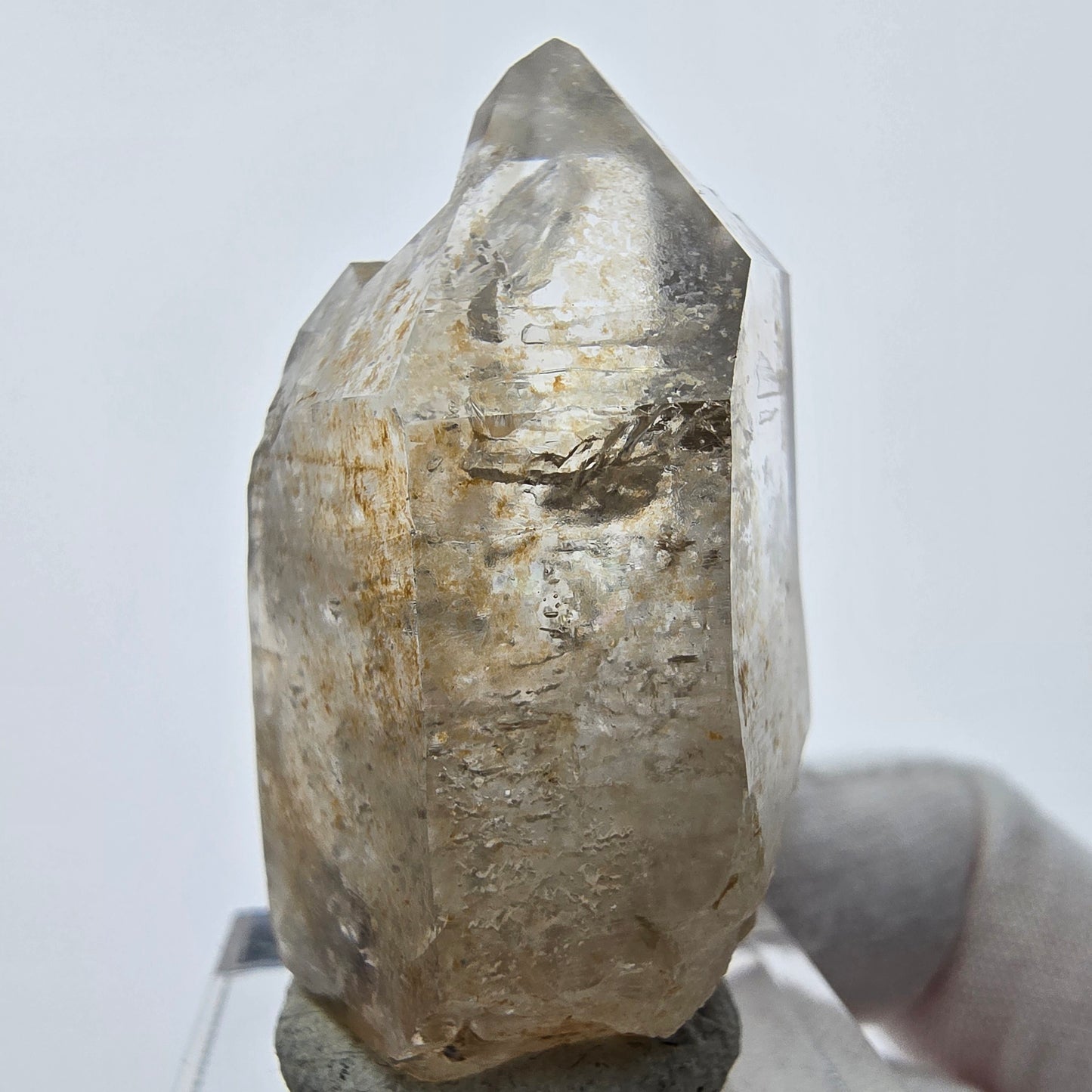 Enhydro Phantom Rauchquarz Doppelender 1x Blase Goboboseb, Namibia 41*21*19mm
