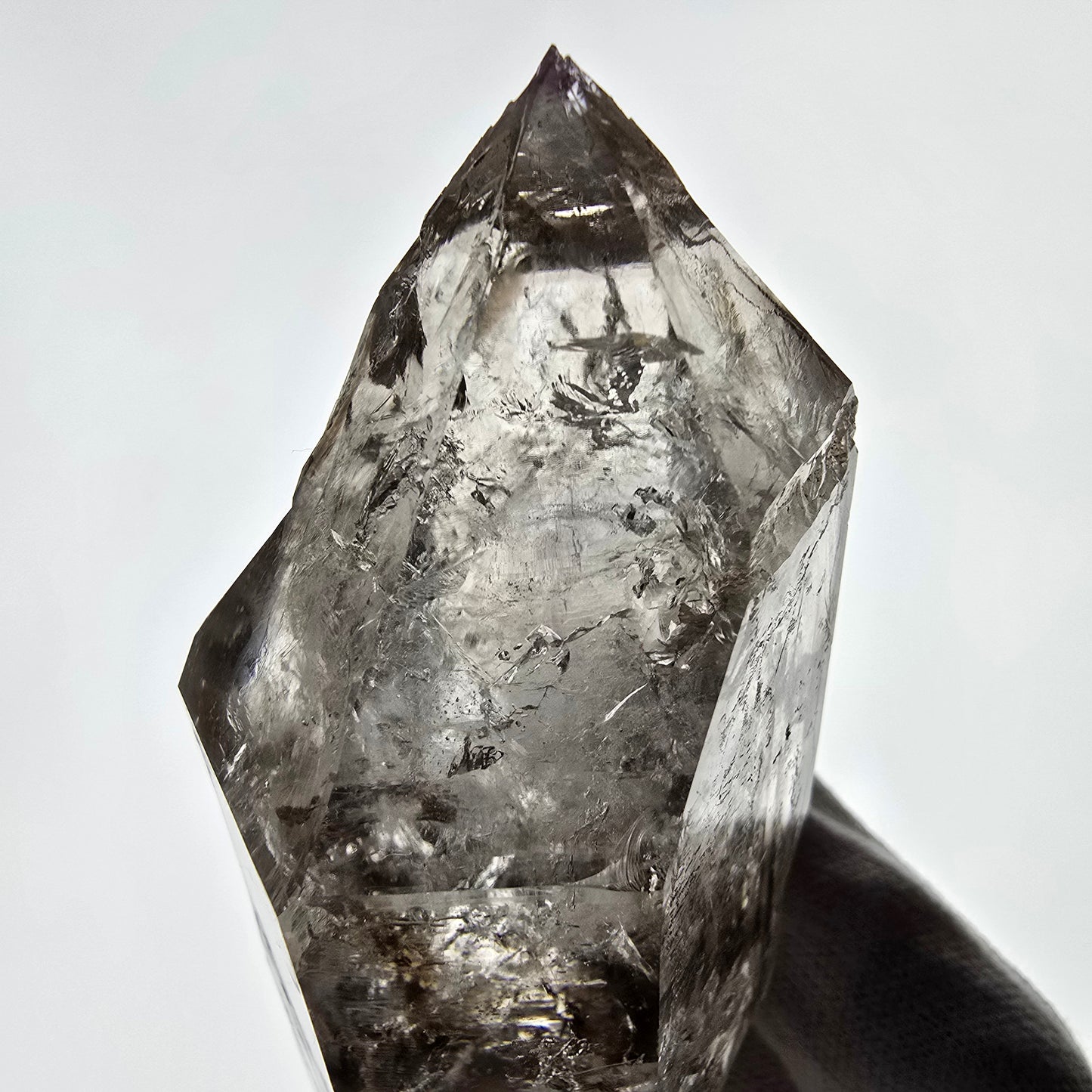 XL Enhydro Skeleton Smoky Quartz DT Scepter, Large Bubble Valentine Pocket, Namibia 135*46*32mm