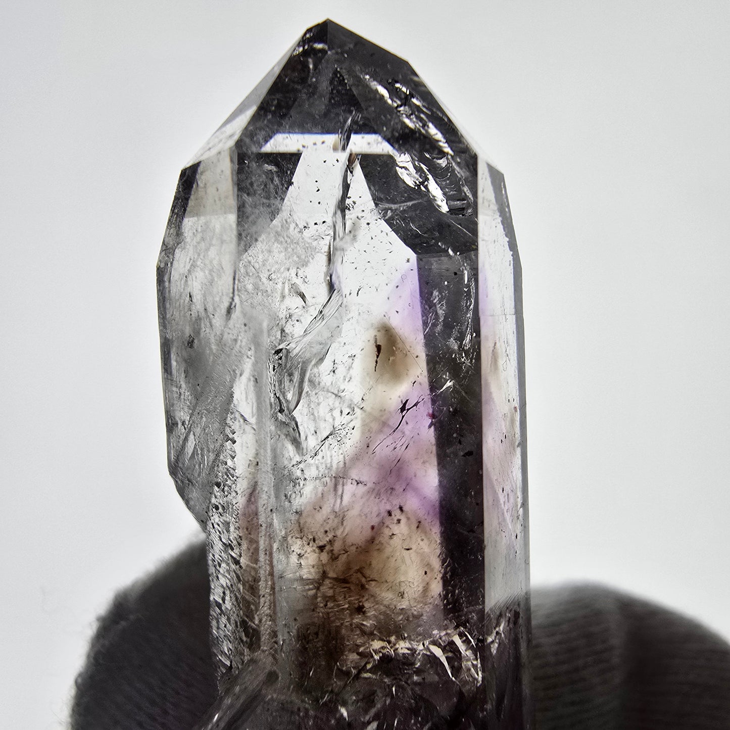 Sceptre d'améthyste hématite Enhydro, mine de calcite UV Streep, Namibie 81 x 22 x 21 mm