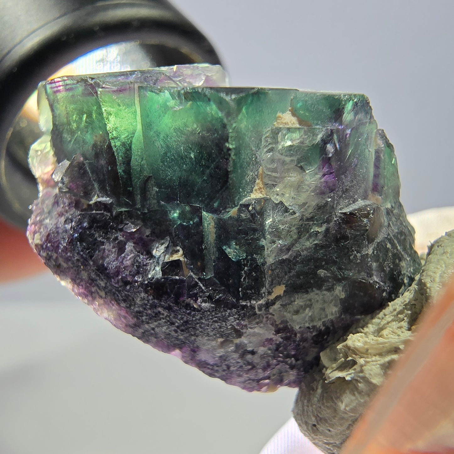 Phantom Fluorit Würfel Stufe, grün lila Okorusu, Namibia 34*24*17mm