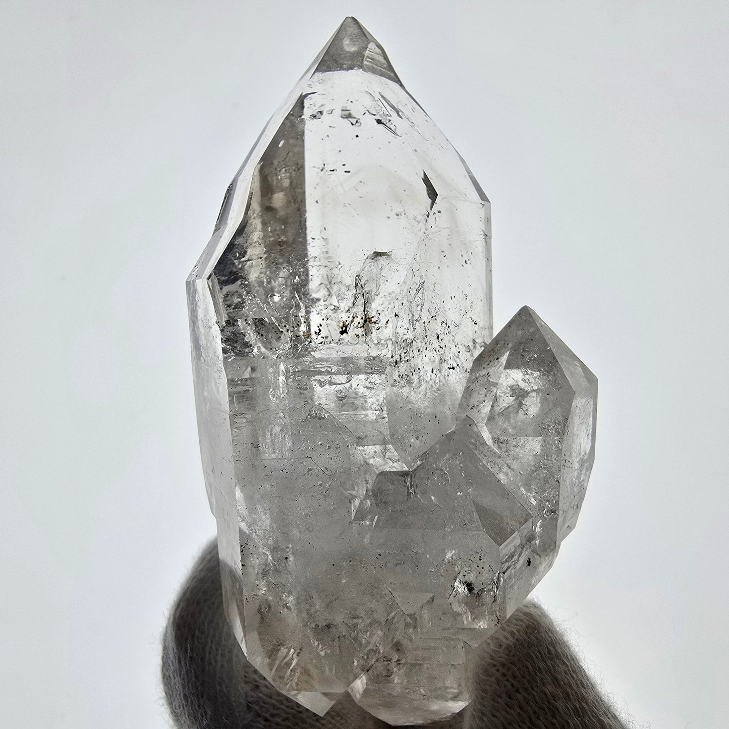 Gobo de poche Skeleton Phantom Smoky Quartz DT Zepter Valentine. Namibie 71 x 33 x 35 mm