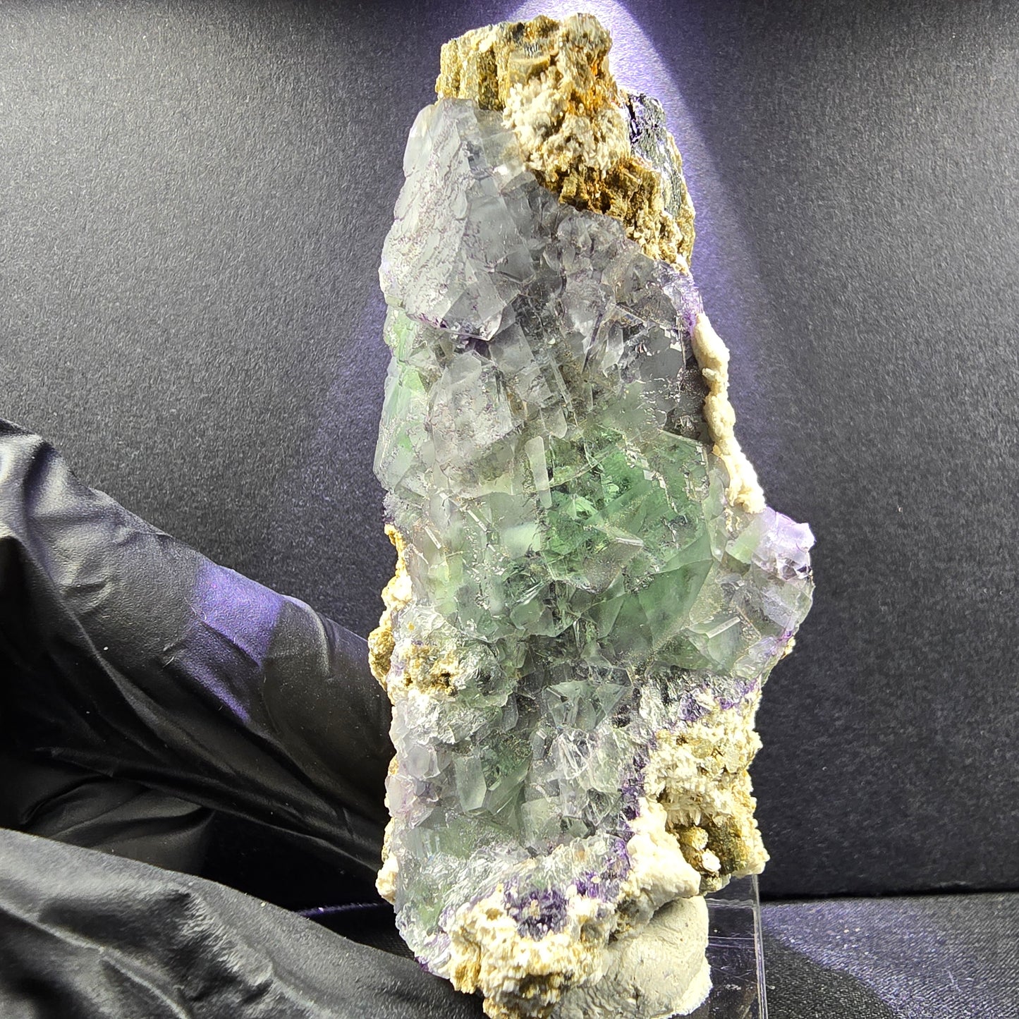 Phantom Fluorit Muskovit Orthoklas auf Schörl Turmalin 74*37*34mm Erongo Namibia