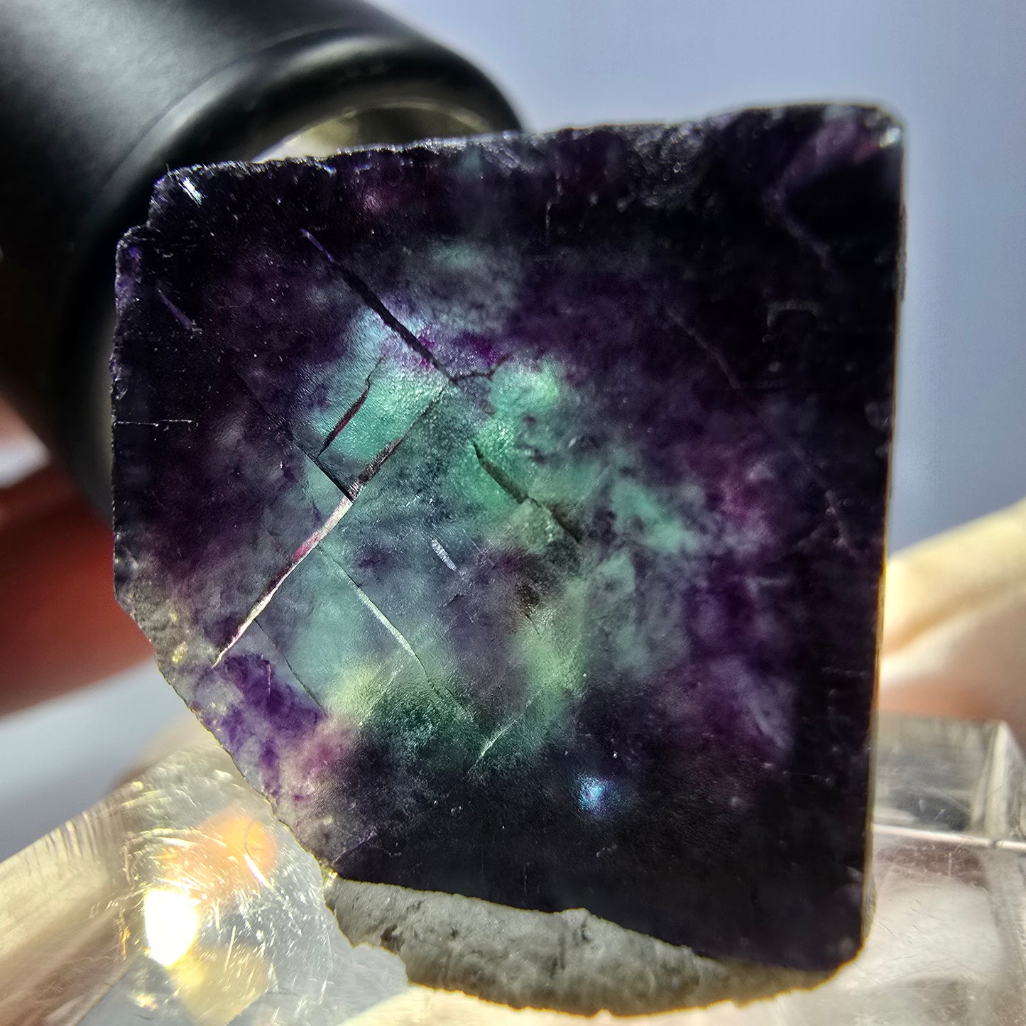 Phantom Fluorit Würfel parkettiert, grün lila Okorusu, Namibia 20*18*16mm