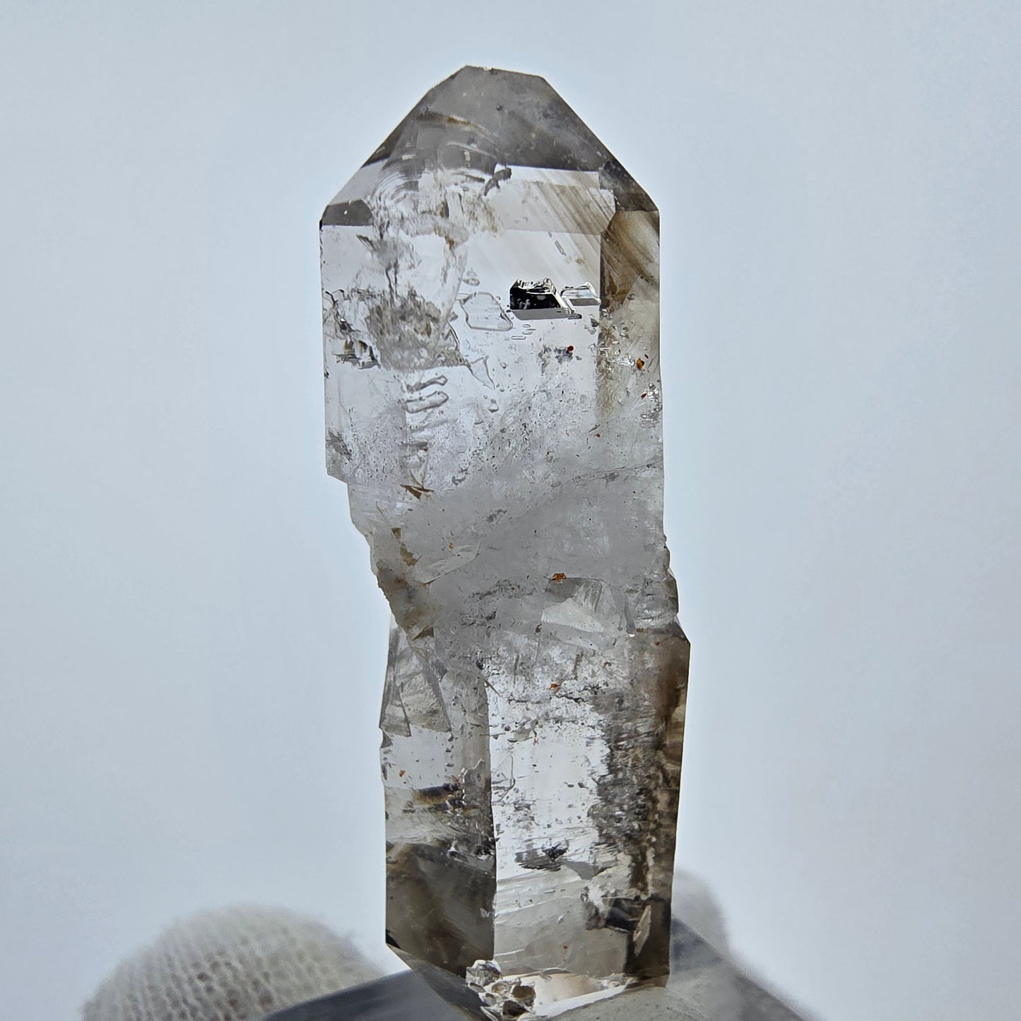 Klarer Phantom Rauchquarz DT Zepter Kristall Goboboseb, Namibia 46*16*9mm
