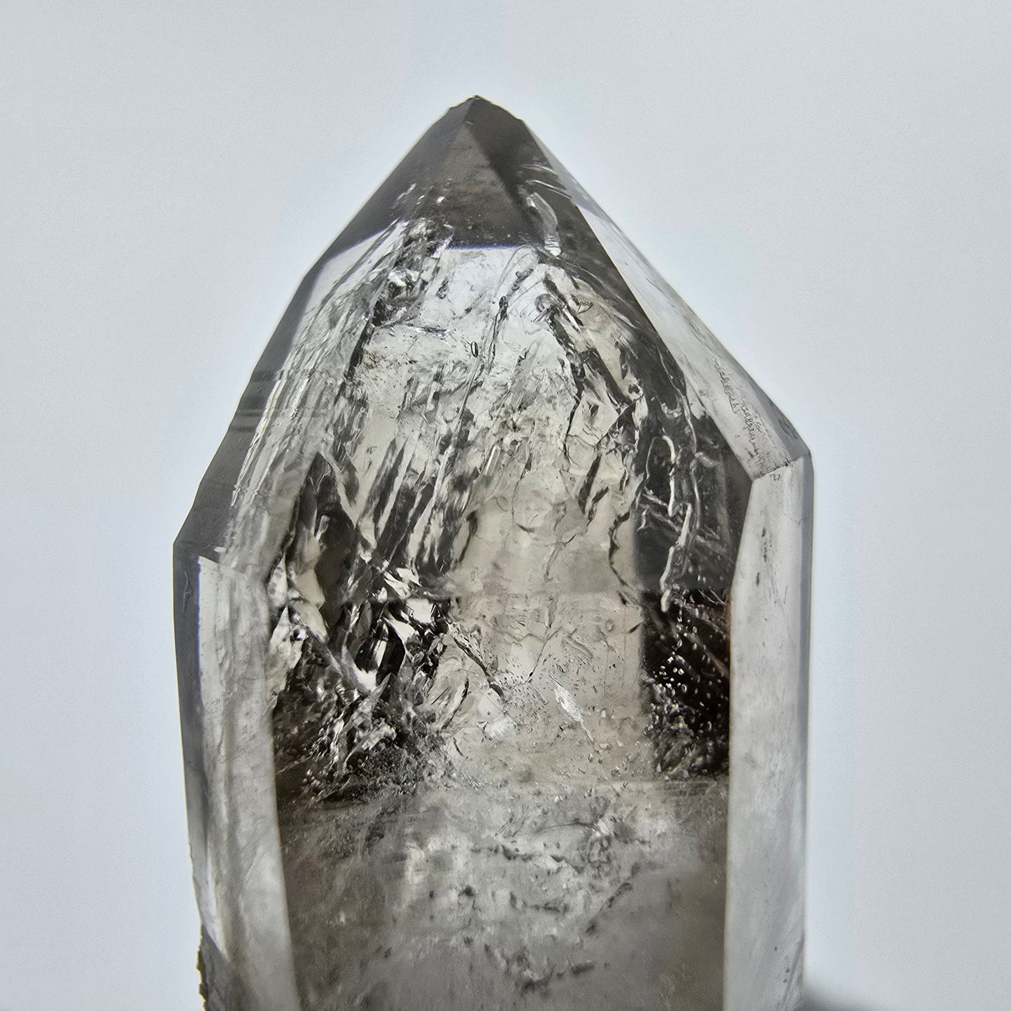 Enhydro Phantom Smoky Quartz Sceptre Tip 2x Bubble Goboboseb, Namibie 35*18*13mm