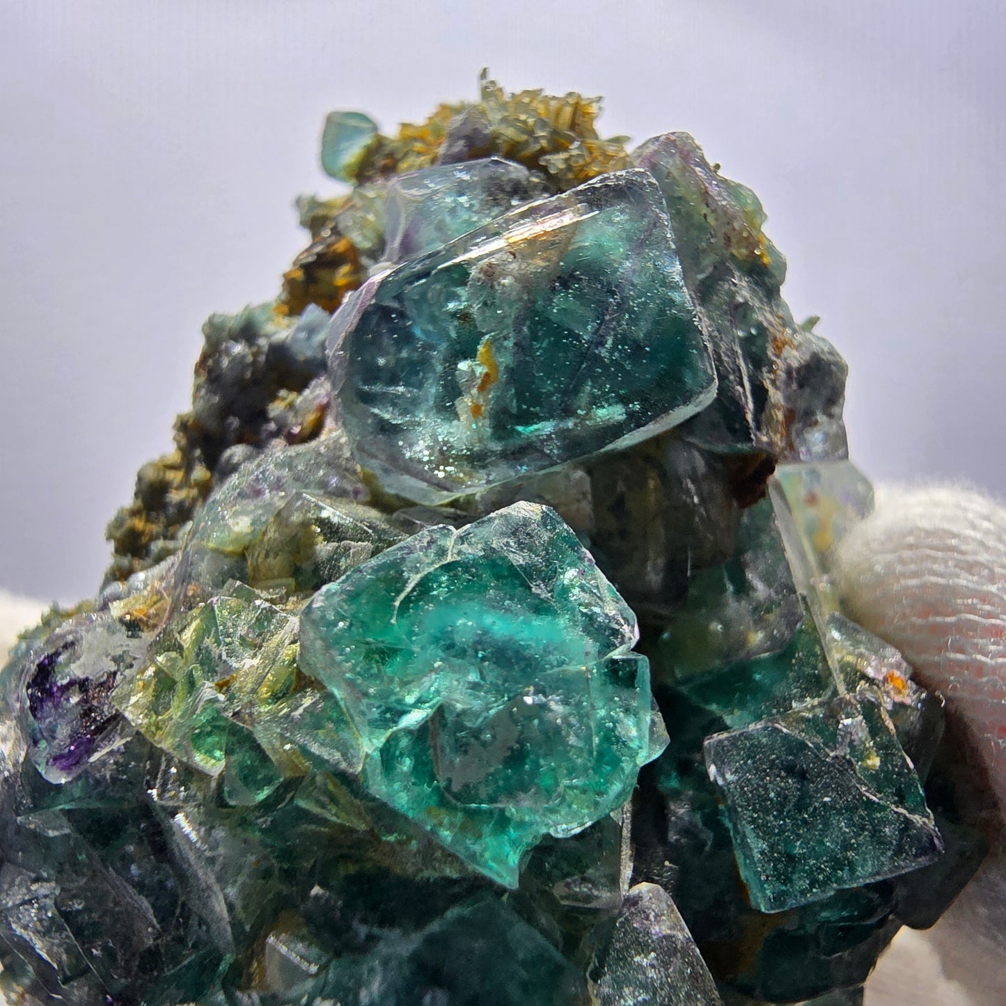 Cube de fluorite fantôme zonal, spécimen de tourmaline Schorl, Erongo, Namibie, 66 x 49 x 33 mm