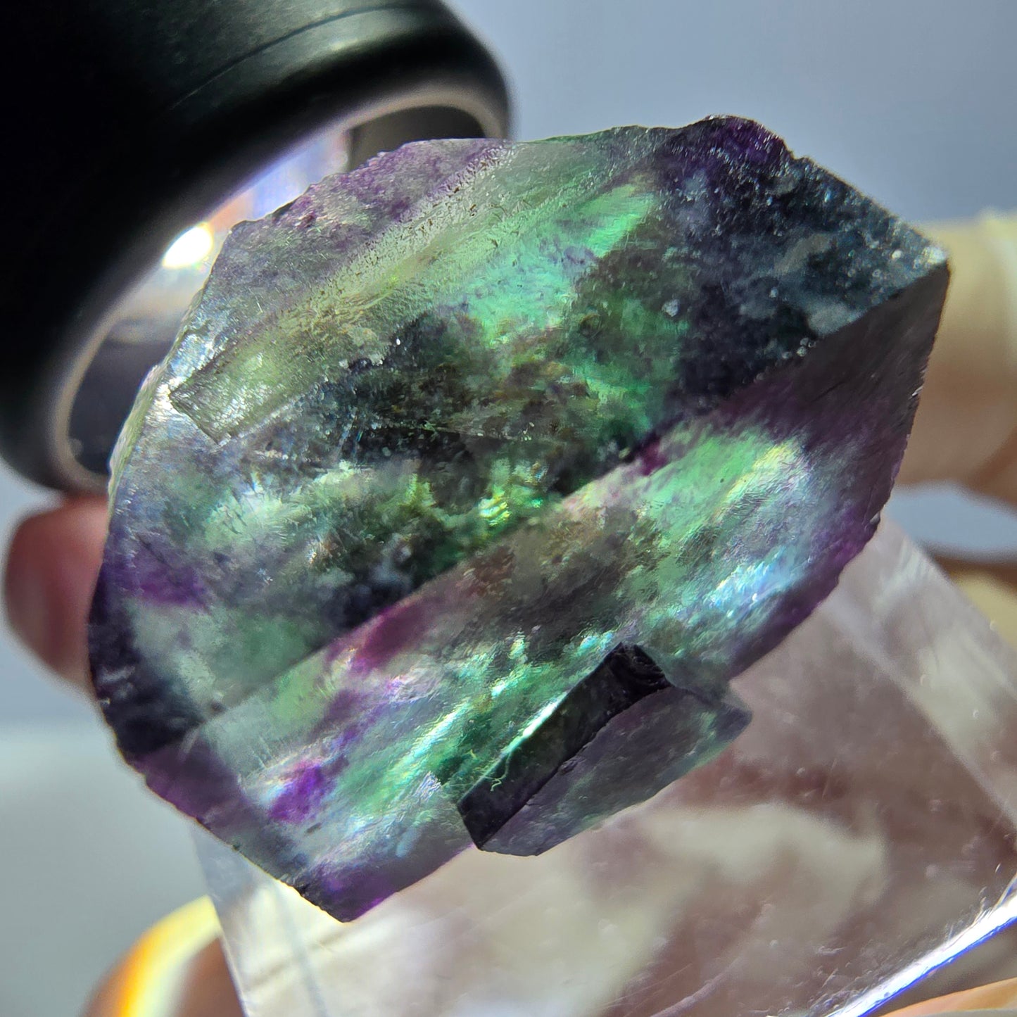 Phantom Fluorit Würfel parkettiert, zonal, grün lila Okorusu, Namibia 20*18*15mm