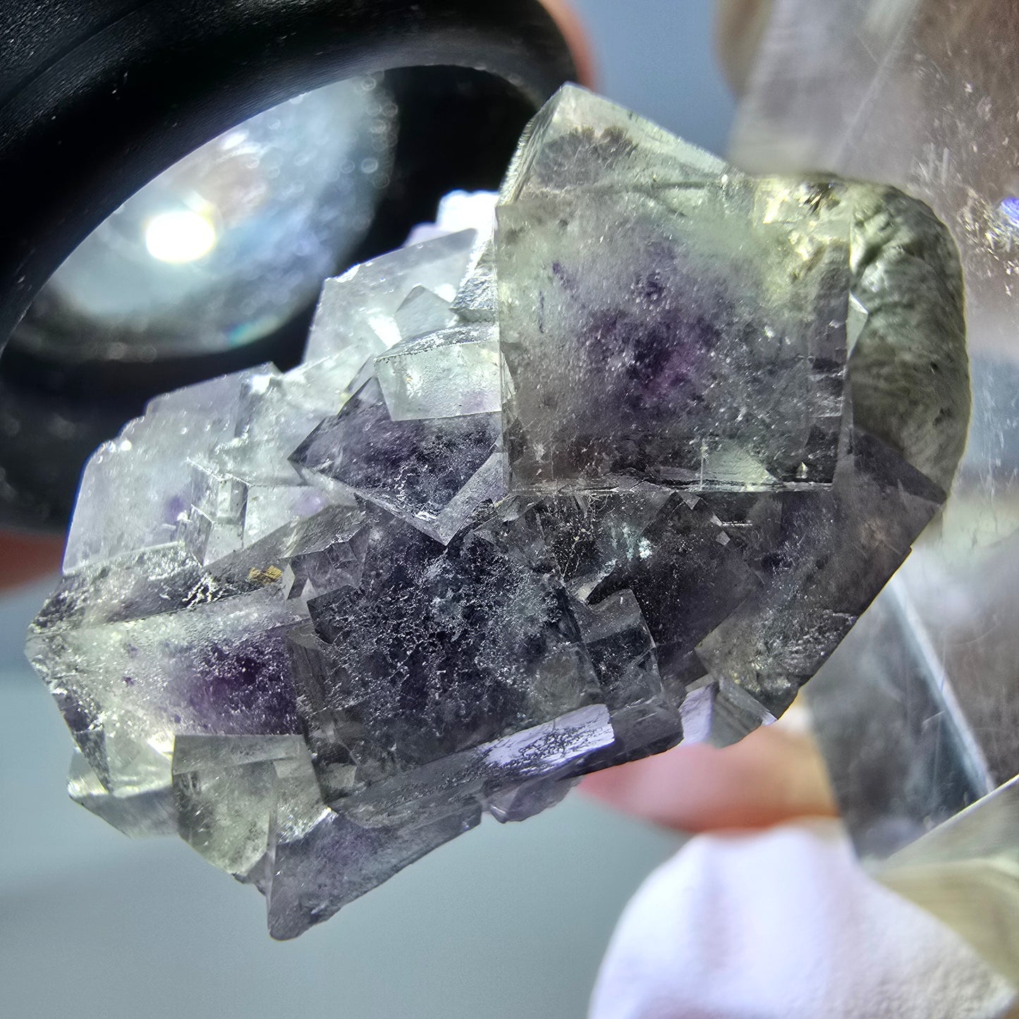 Phantom Fluorit Würfel Stufe, grün lila Okorusu, Namibia 27*21*17mm